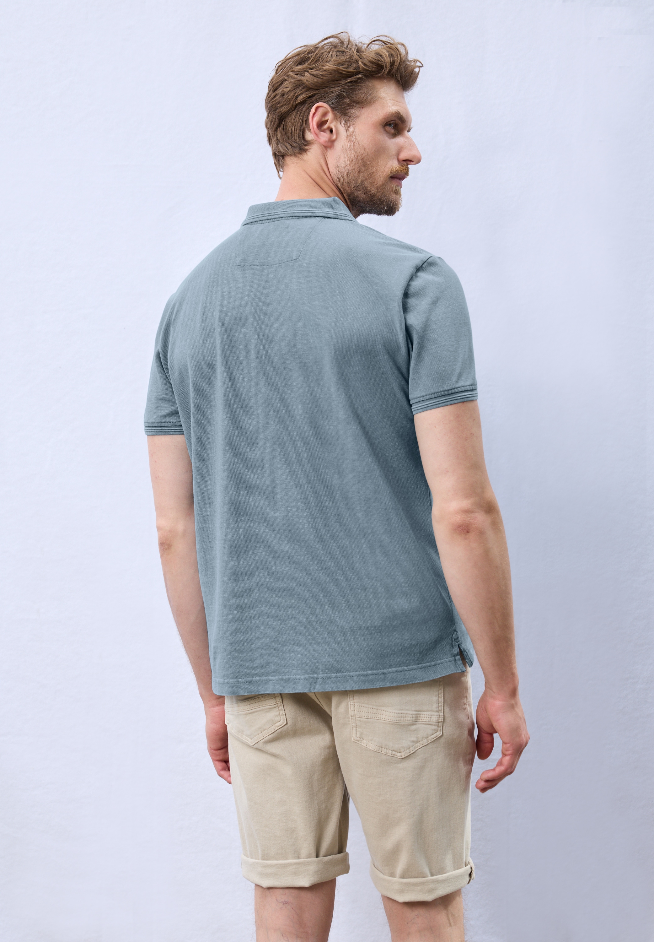 STREET ONE MEN Poloshirt, mit Seitlichen Einschlitzen am Saum