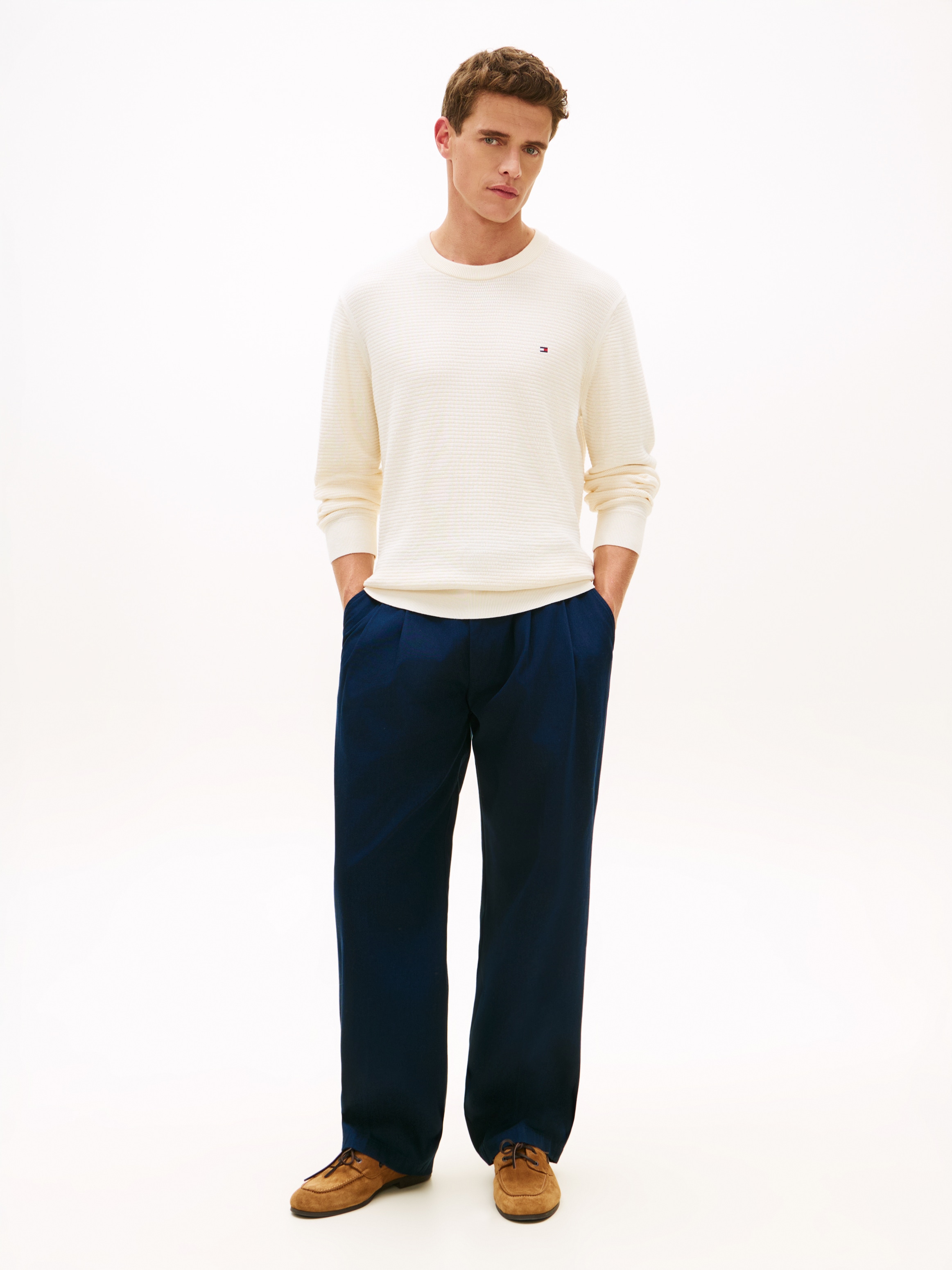 Tommy Hilfiger Strickpullover »SEASONAL STRUCTURE CREW NECK« strukturiert