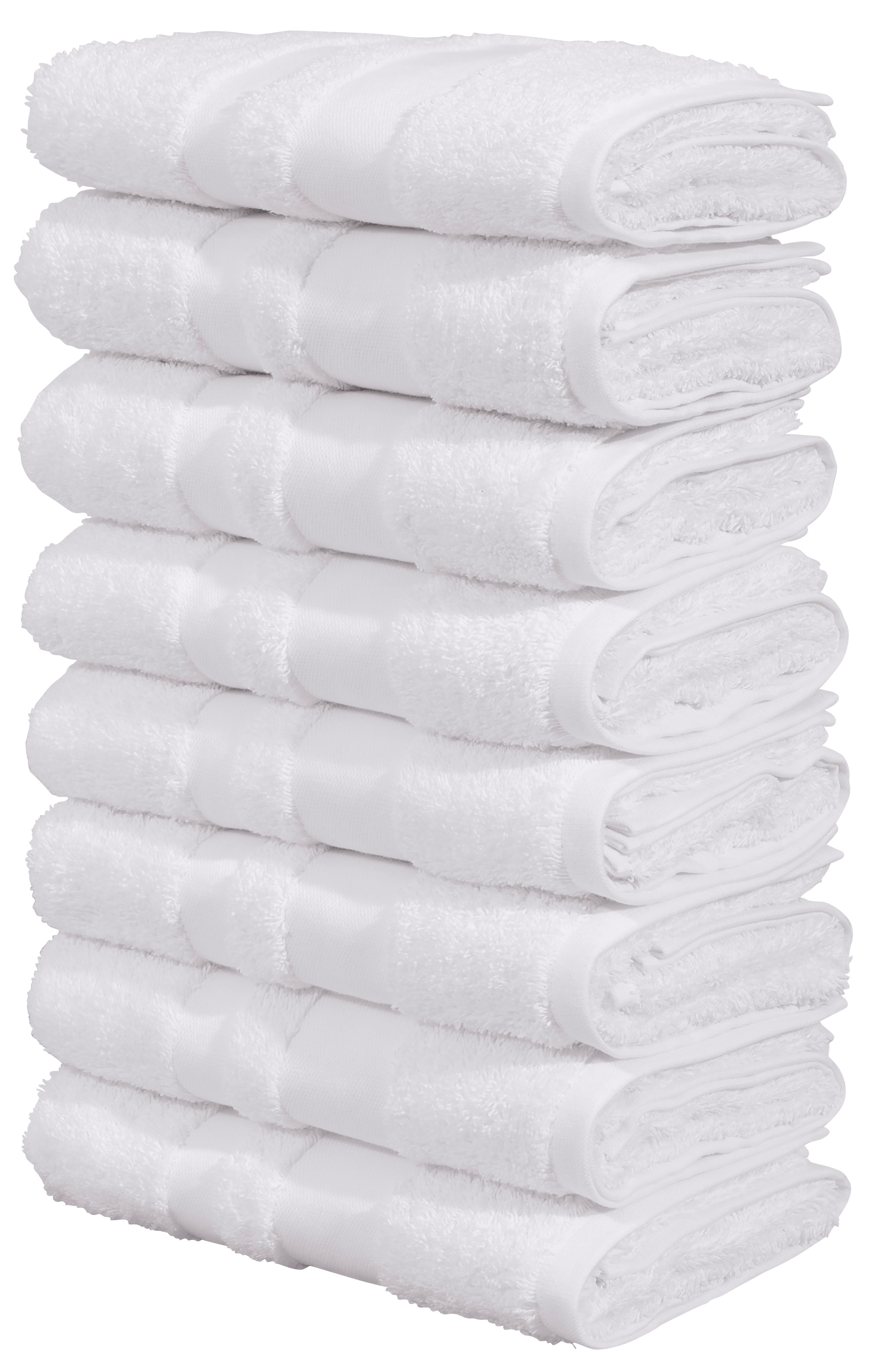OTTO home Handtücher "Vanessa, 8 Handtücher, 50x100cm, in Standard- und Premium-Qualität" Handtücher mit Bordüre, 100% Baumwolle, einfarbig, weich