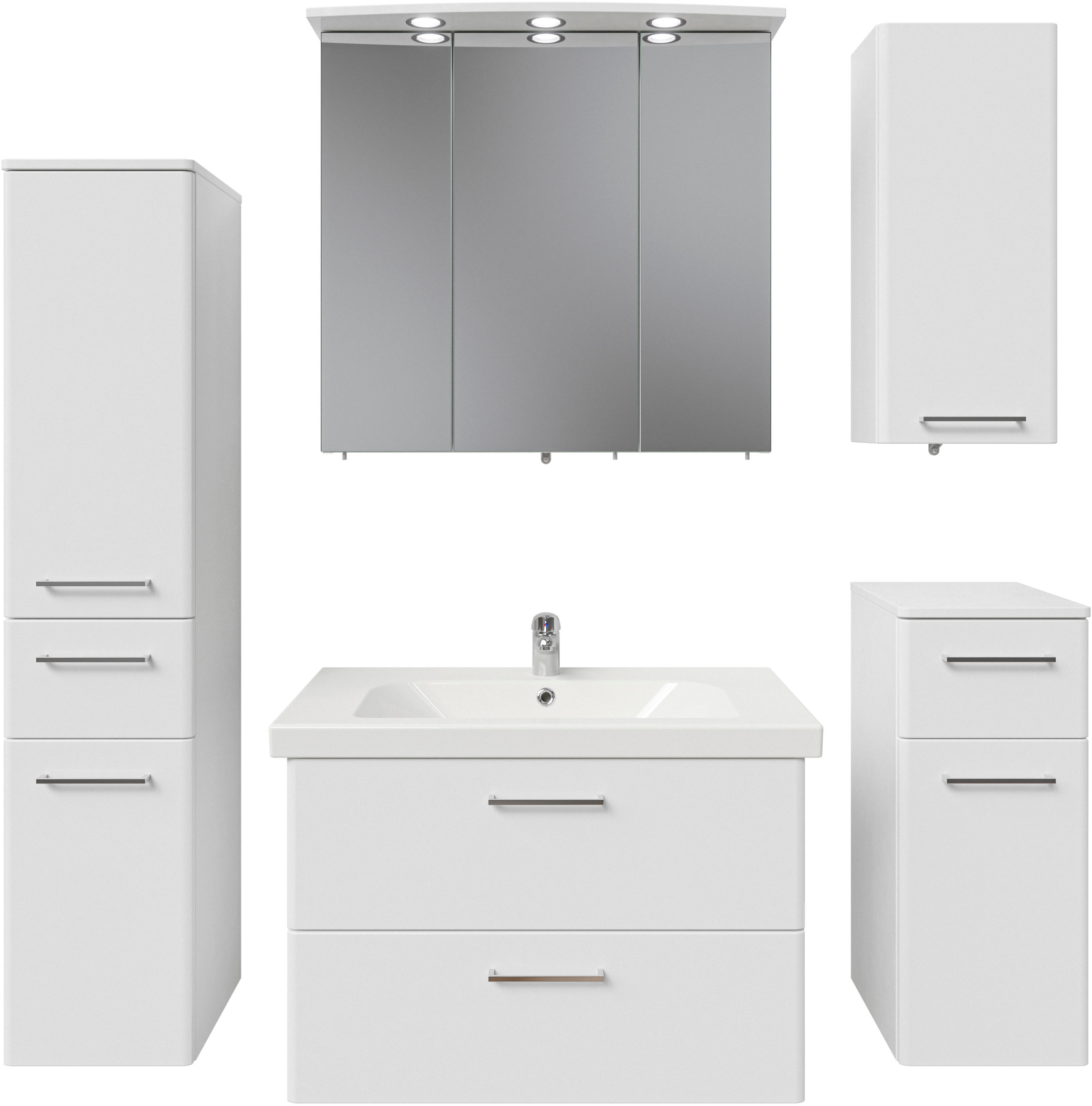 Thumbnail - Saphir Badmöbel-Set "Quickset 316 5-teilig, Keramikwaschtisch mit LED-Spiegelschrank" 6 Stk. tlg.