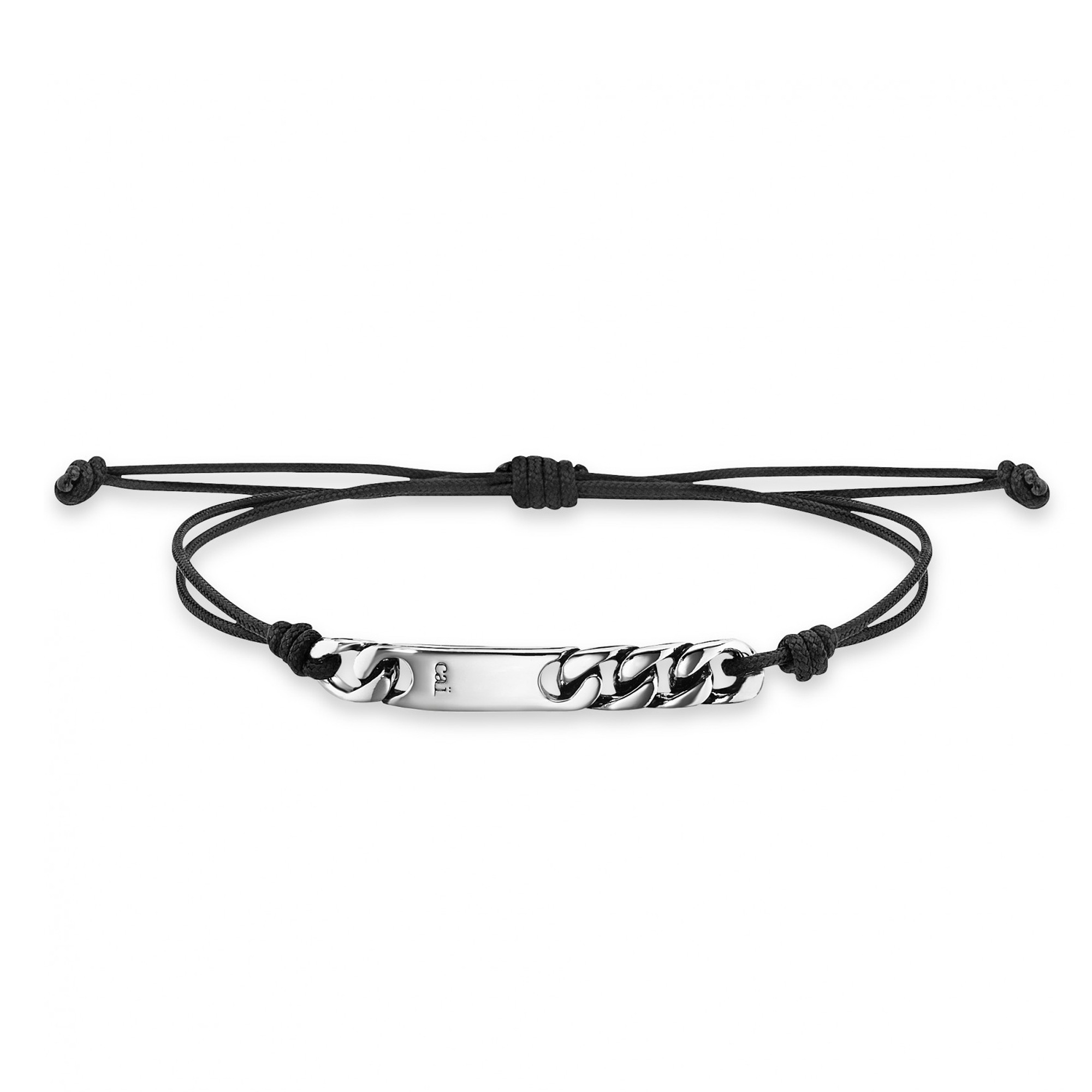 CAÏ Armband »925/- Sterling Silber rhodiniert Nylonband«