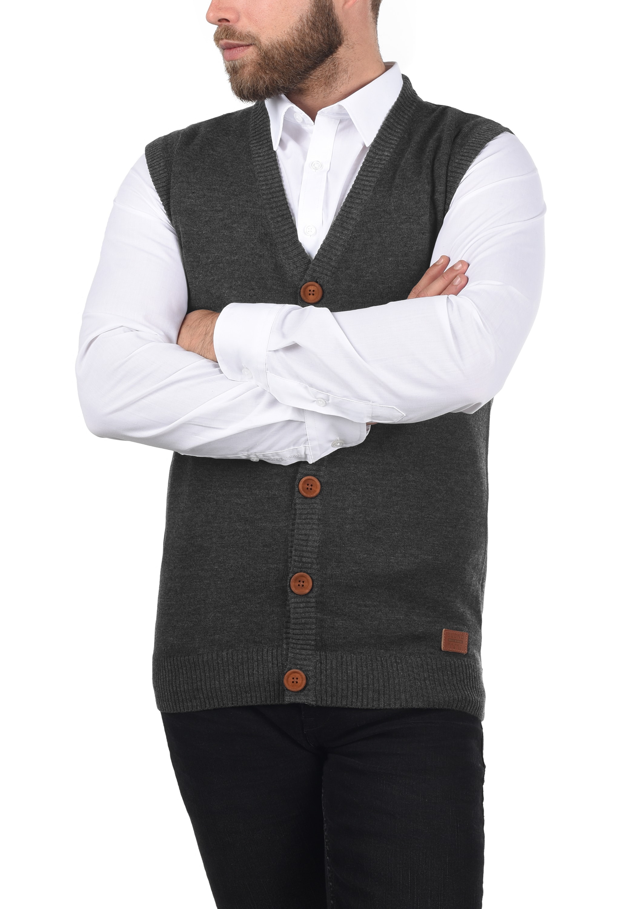 Blend Pullunder "BHLennardo", Stilvoller Pullunder mit Holzknopf-Leiste günstig online kaufen