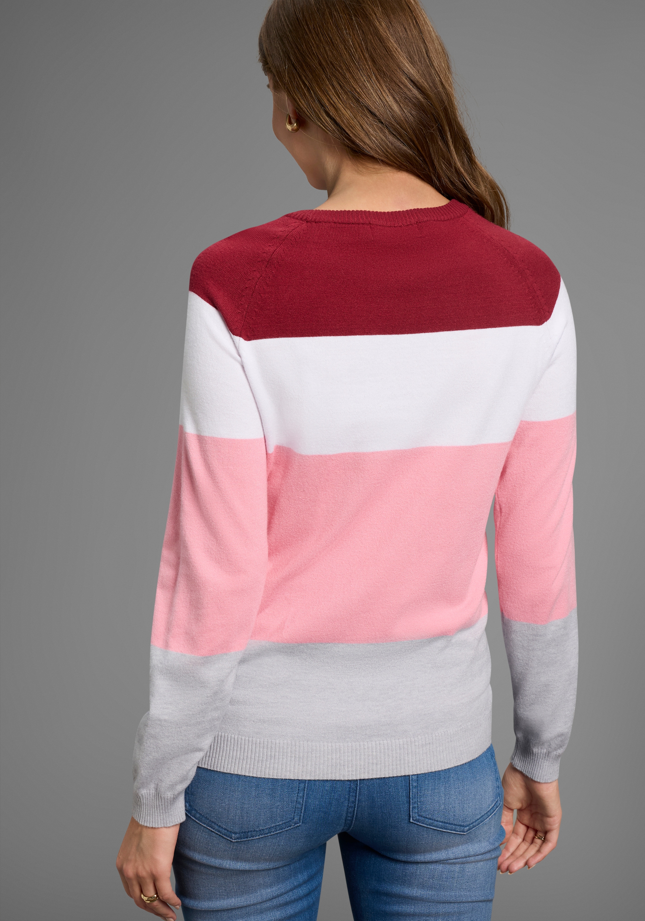 Neun Monate Umstandspullover »Ringel-Pullover für Schwangerschaft und Stillzeit«, Umstands-Pullover mit praktischer Öffnung