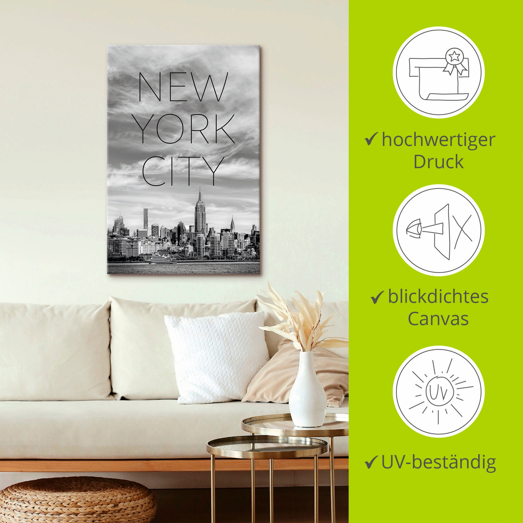 Artland Wandbild »NYC Midtown Manhattan«, New York, (1 St.), als Leinwandbild, Poster in verschied. Größen