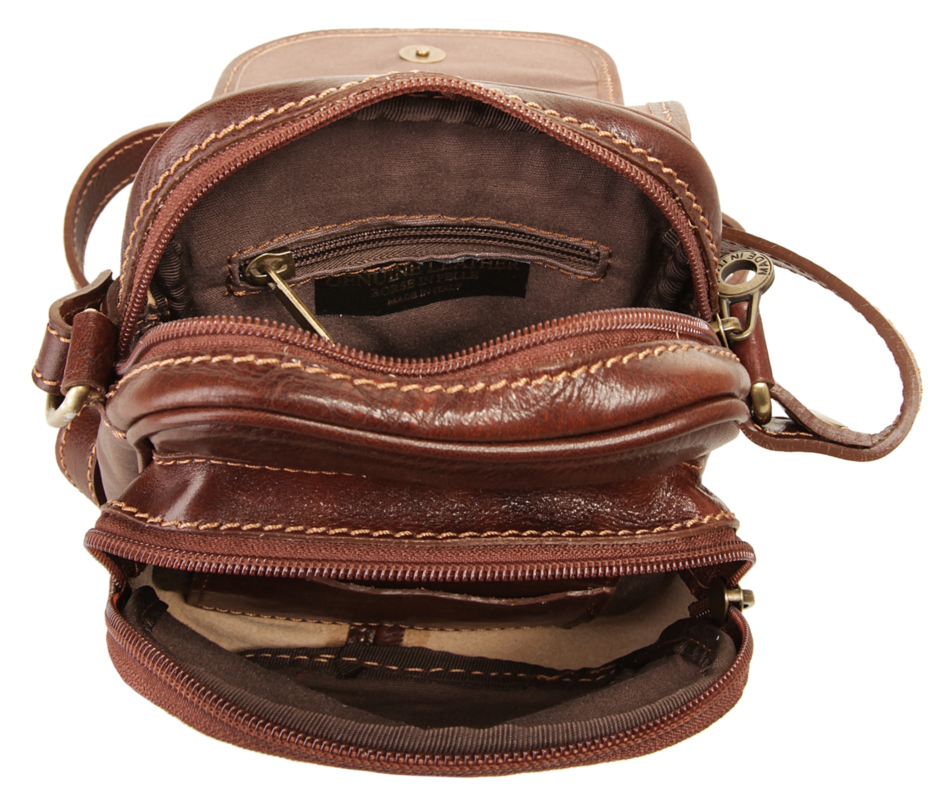 Piké Umhängetasche, echt Leder, Made in Italy