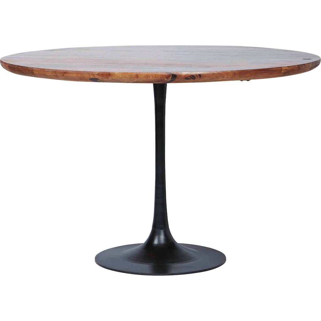 TOM TAILOR HOME Esstisch »T-MODERN TABLE ROUND«, aus Mangoholz, Knopfdetail, Moderne Eleganz durch abgerundete Kante