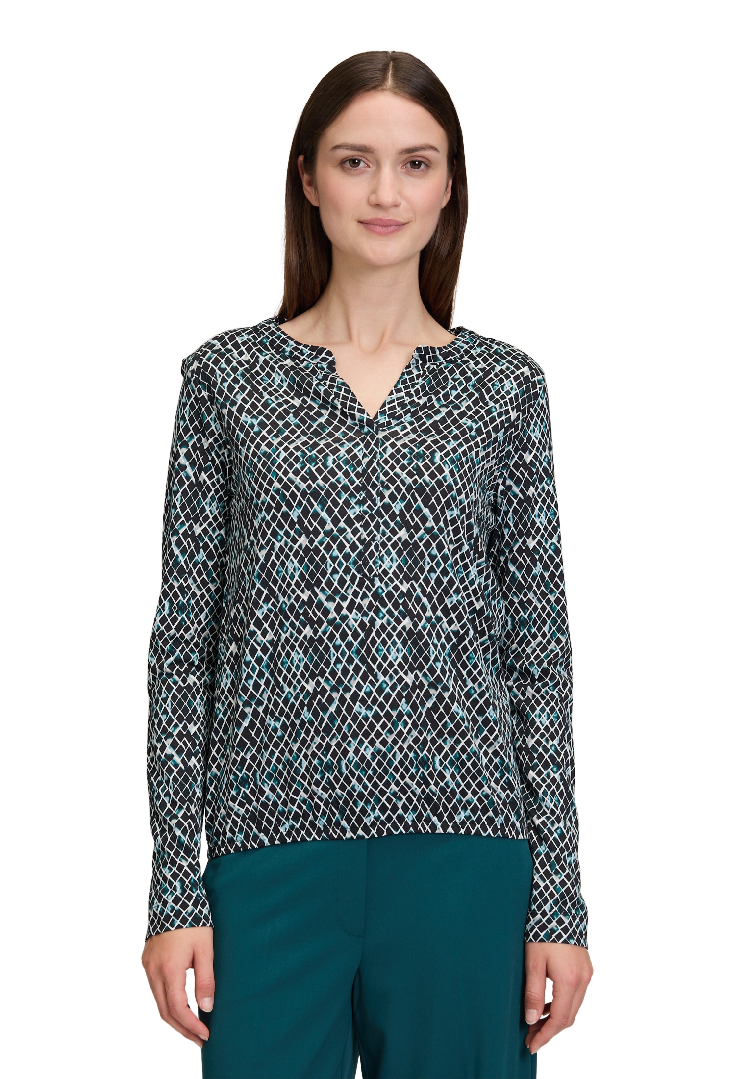 Betty&Co Kurzarmshirt "Betty & Co Casual-Shirt mit verdeckter Verschlusslei günstig online kaufen