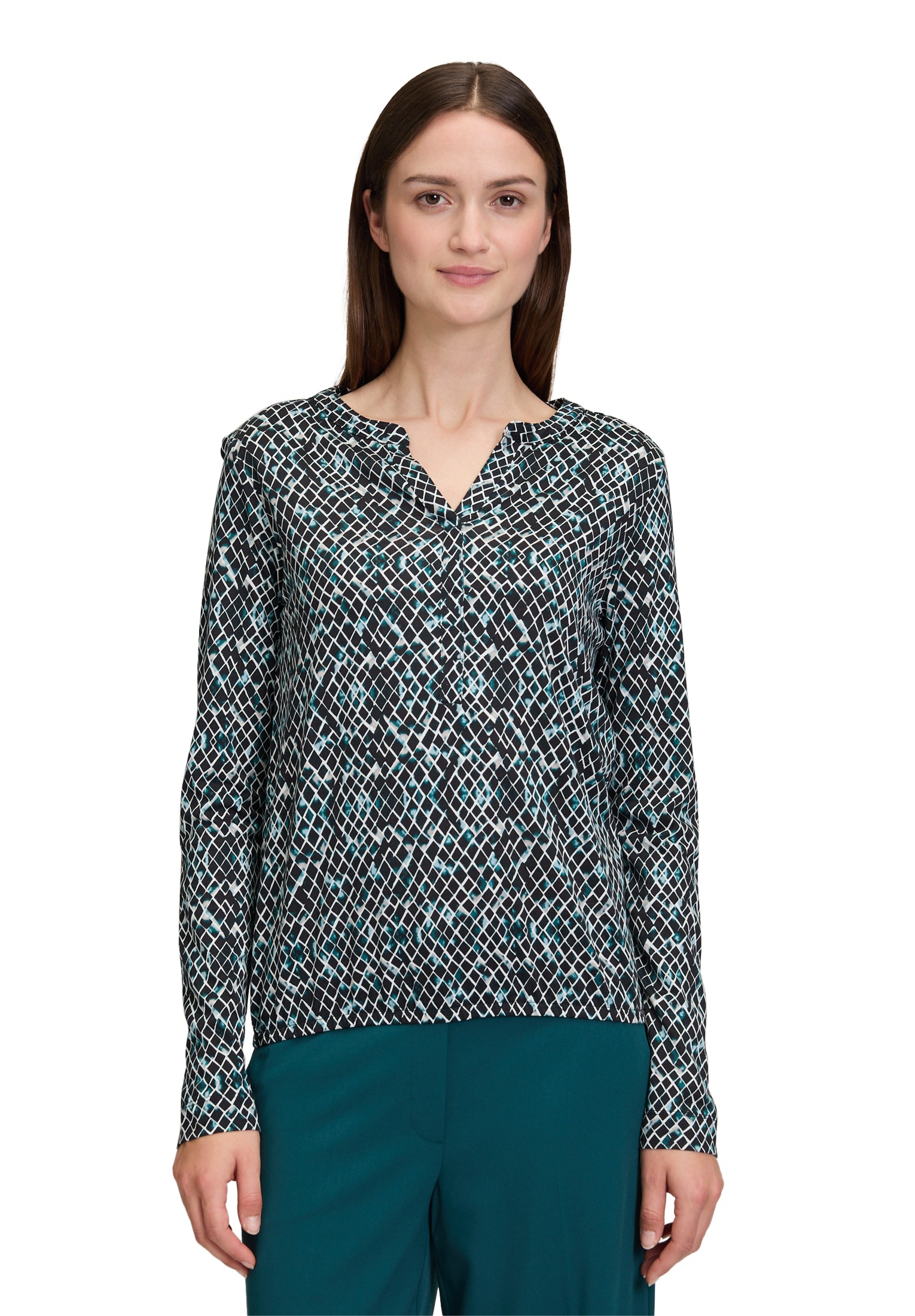 Betty&Co Kurzarmshirt "Damen Casual-Shirt mit verdeckter Verschlussleiste" günstig online kaufen