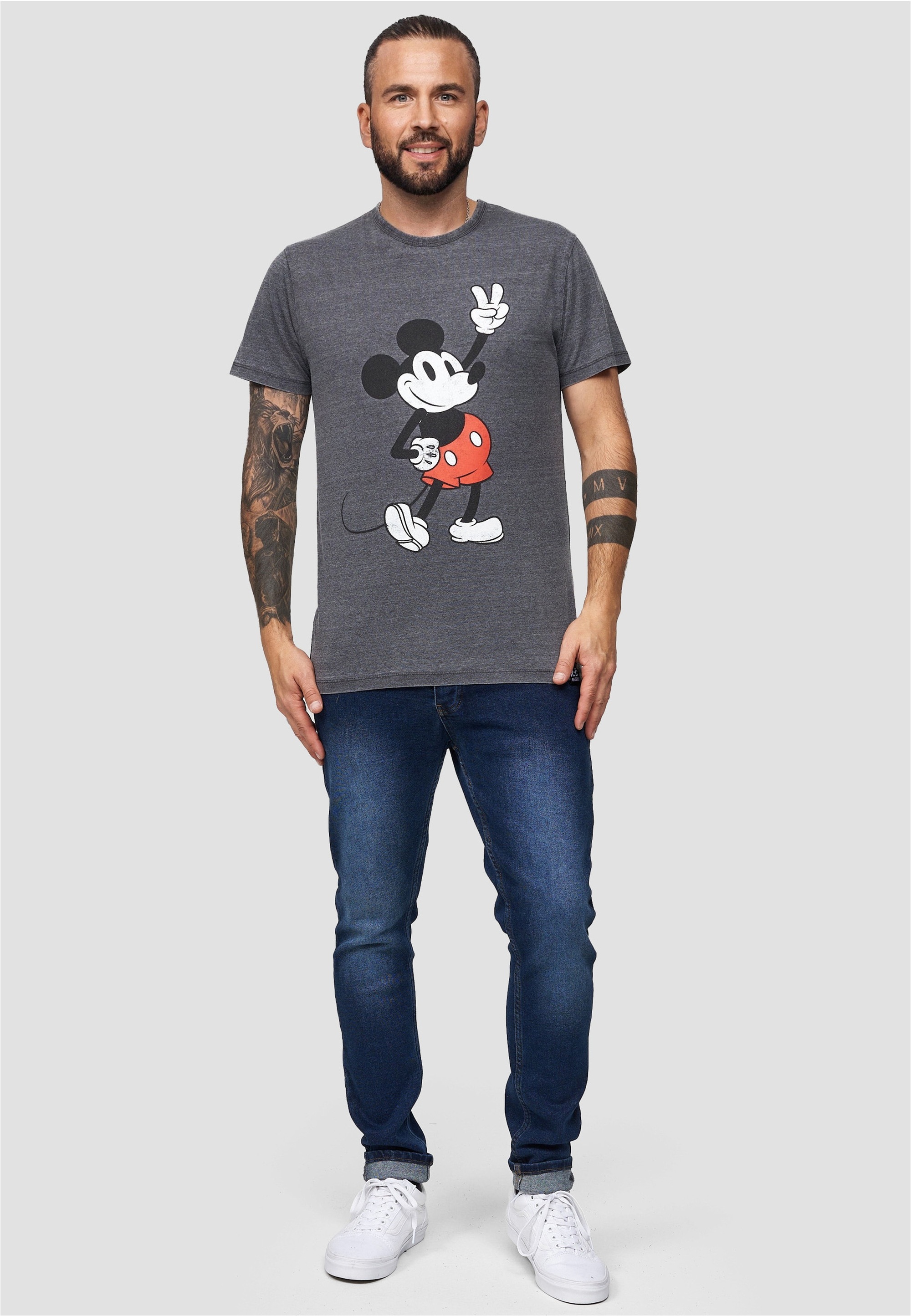 Recovered T-Shirt »Disney Mickey Peace Pose«, im zeitlosen Design