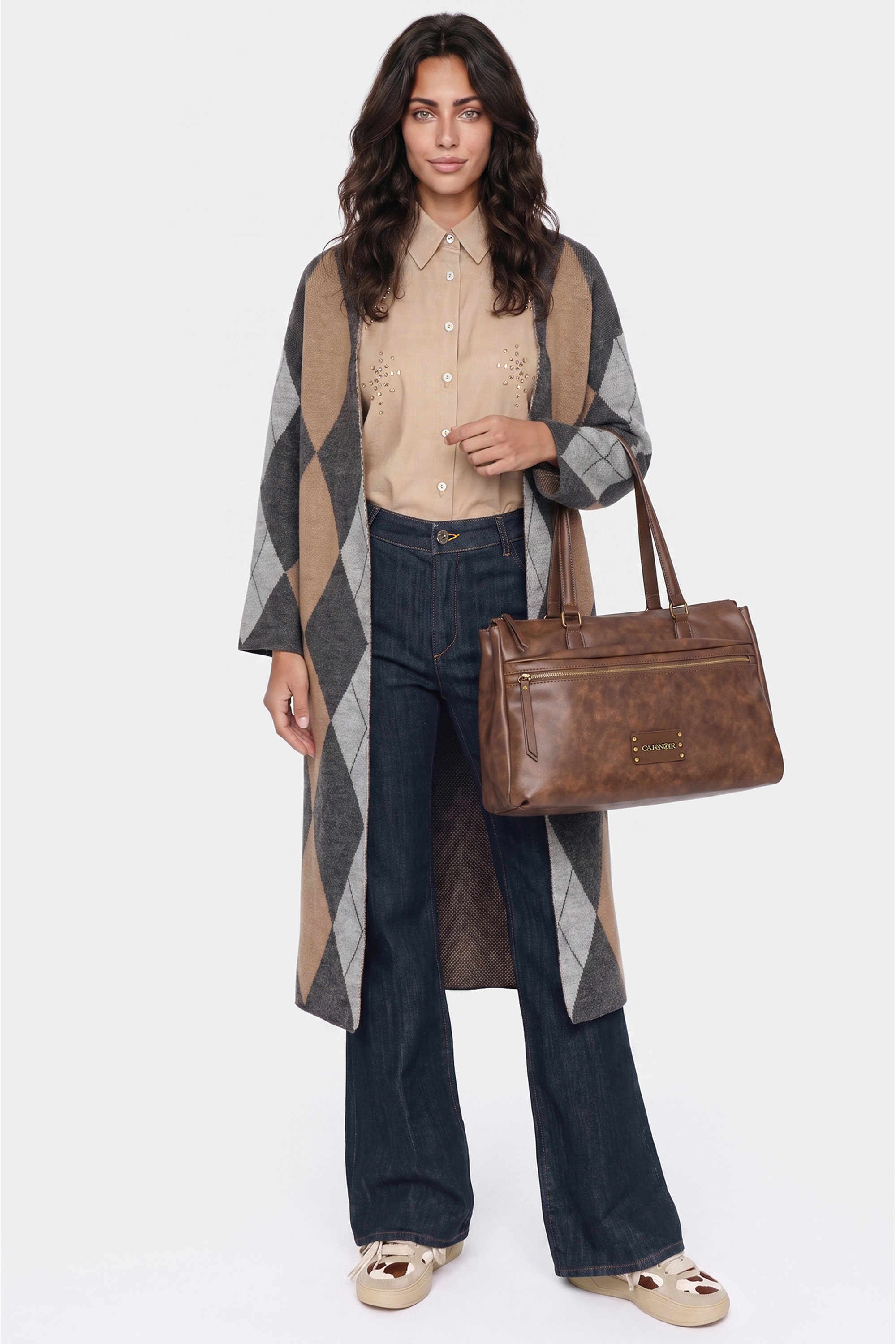 CAFèNoir Tragetasche »SHOPPER WITH FRONT ZIP POCKET C3MH1118 Damen« Tragetasche Damen, Shopper, Einkaufstasche, Fashion, Lifestyle, Sale