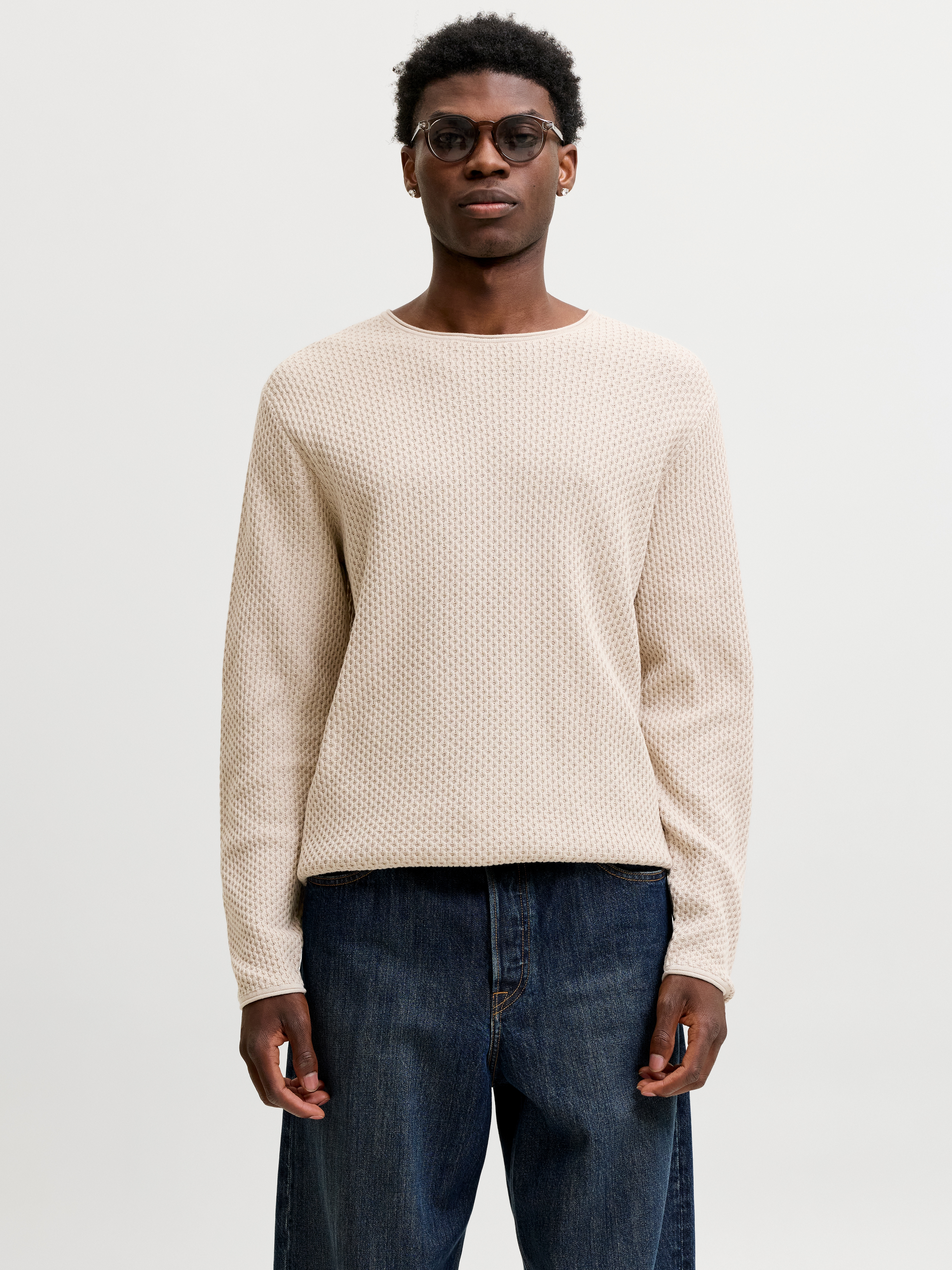 Jack & Jones Rundhalspullover "JPRBLUMASON KNIT CREW NECK SN" Baumwolle, regular fit