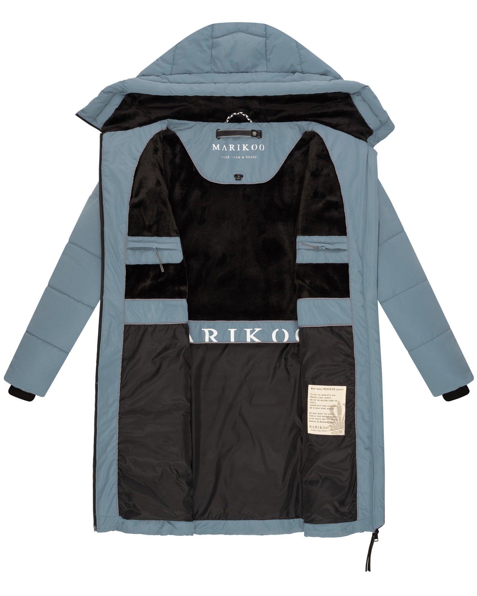 Marikoo Winterjacke »Natsukoo XVI«, Stepp Mantel mit großer Kapuze