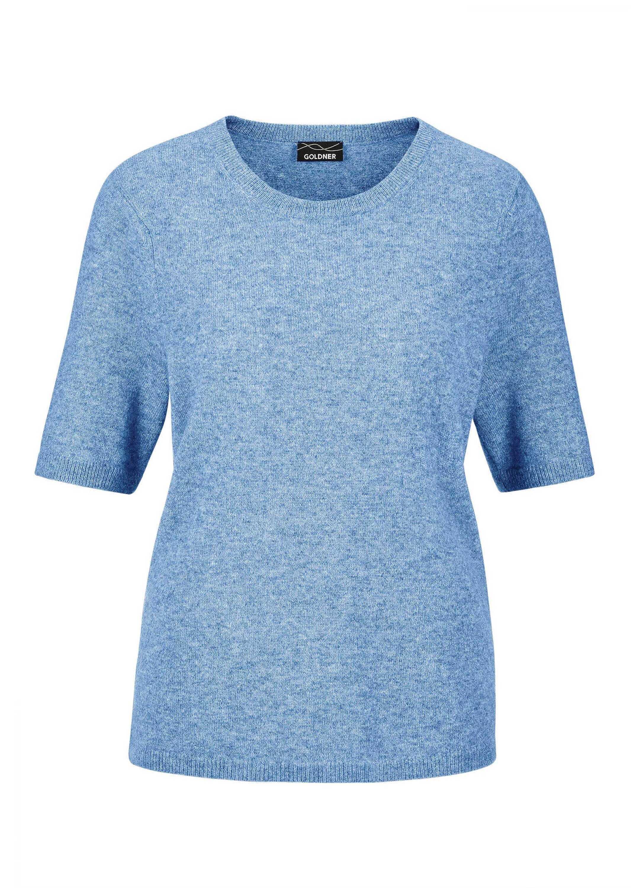 Goldner Short Sleeve Cashmere Sweater Blue