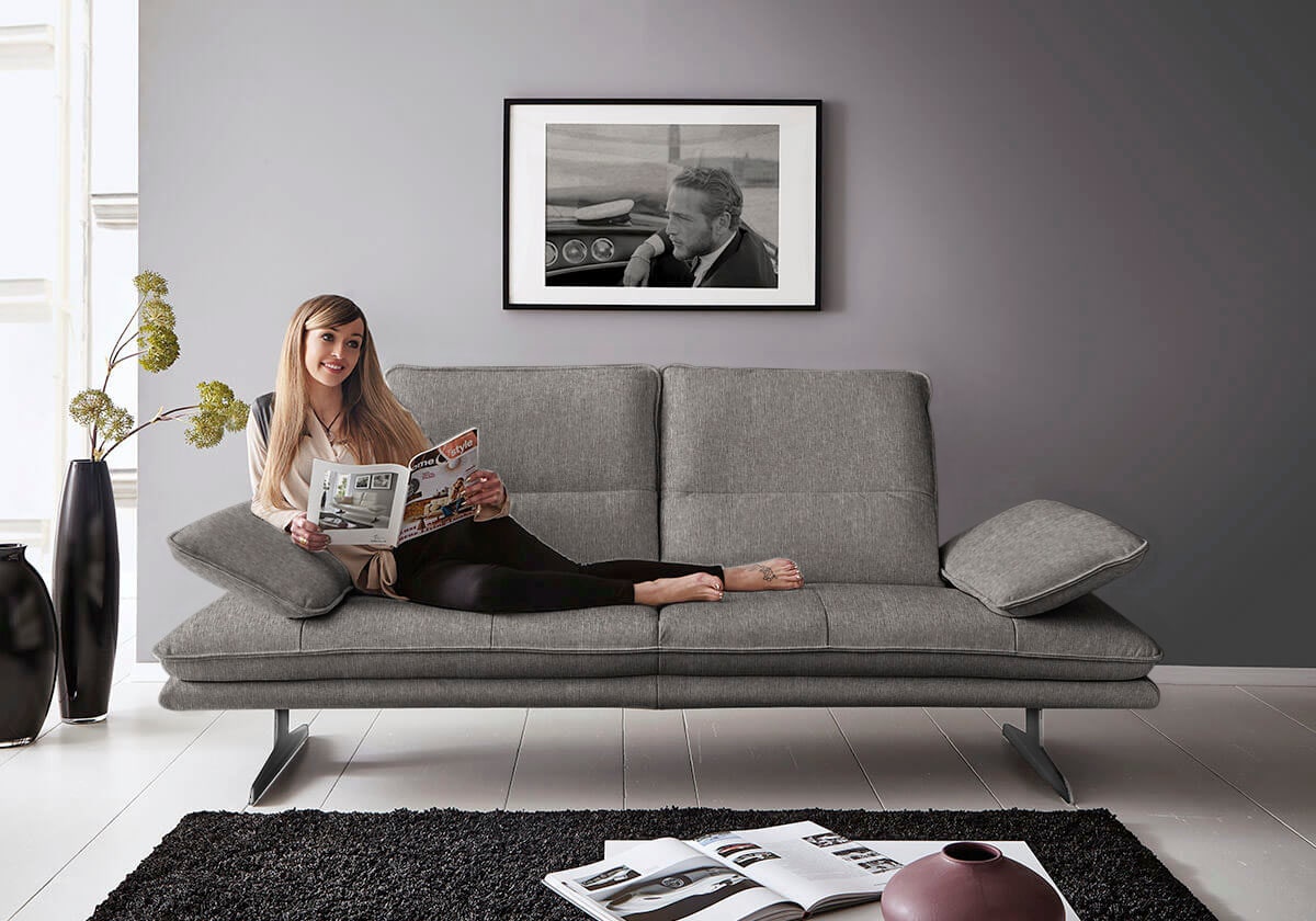 W.SCHILLIG 2-Sitzer "broadway, Designsofa mit tollem Sitzkomfort, Breite 216cm" Sitztiefenverstellung, Kopfteil- & Seitenteilverstellung, Breite 216cm