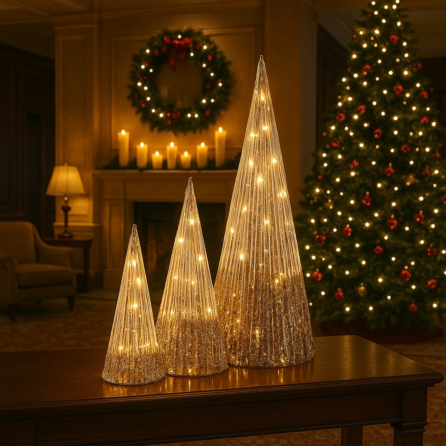 I.GE.A. LED-Dekofigur »LED-Weihnachtspyramide« mit Timer Leuchtpyramide Weihnachtsbaum Tannenbaum Weihnachtsdeko Deko