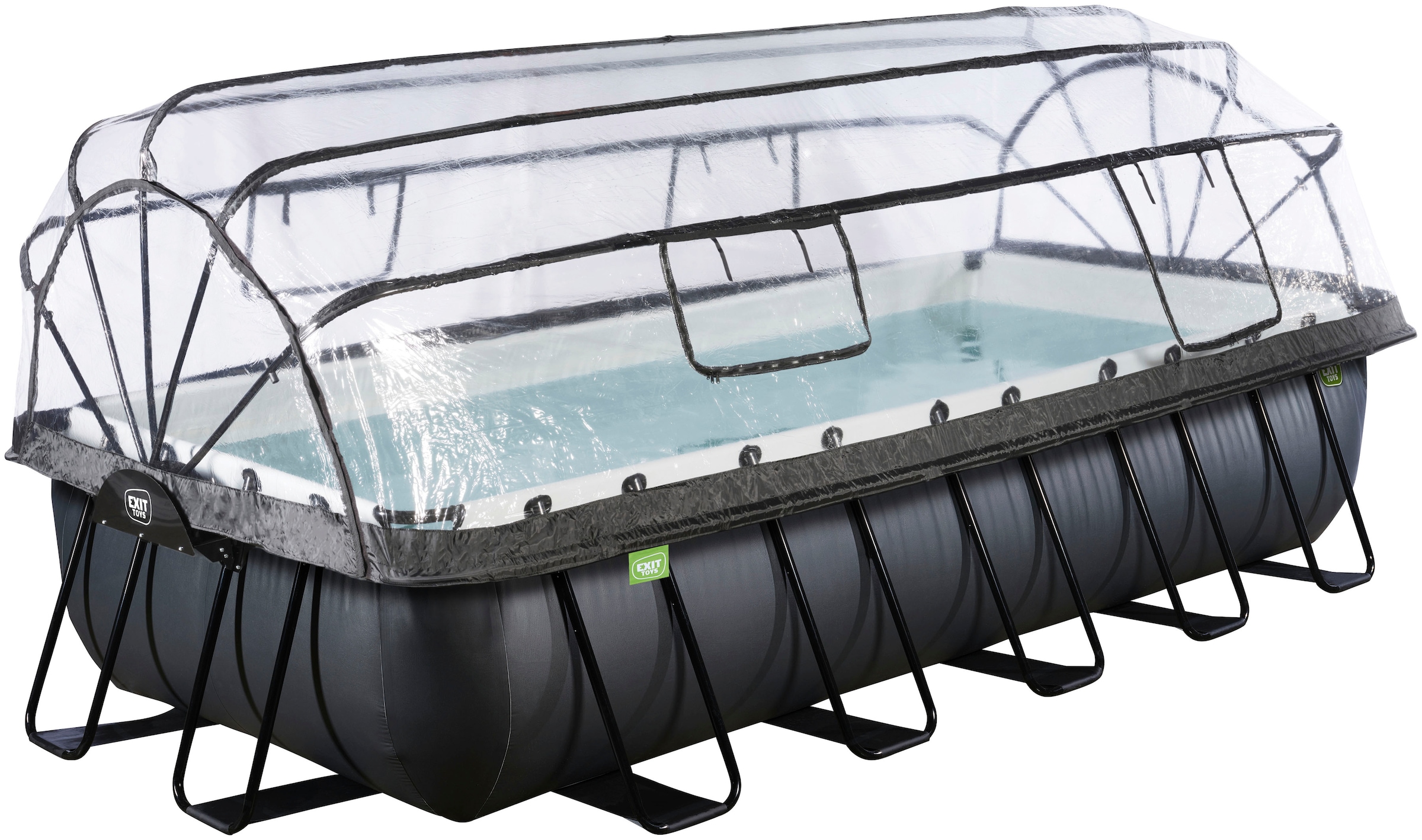 Framepool »Black Leather Pool 540x250x100cm«, mit Sandfilterpumpe, Abdeckung und...