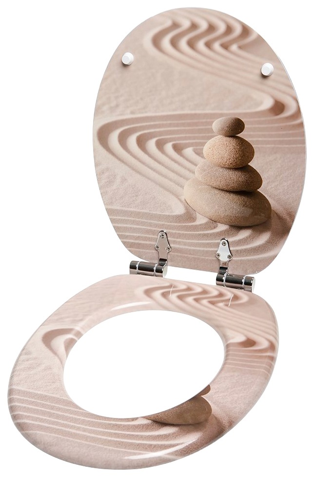 Sanilo Badaccessoire-Set »Zen«, (Komplett-Set, 3 tlg.), bestehend aus WC-Sitz, Badteppich und Waschbeckenstöpsel