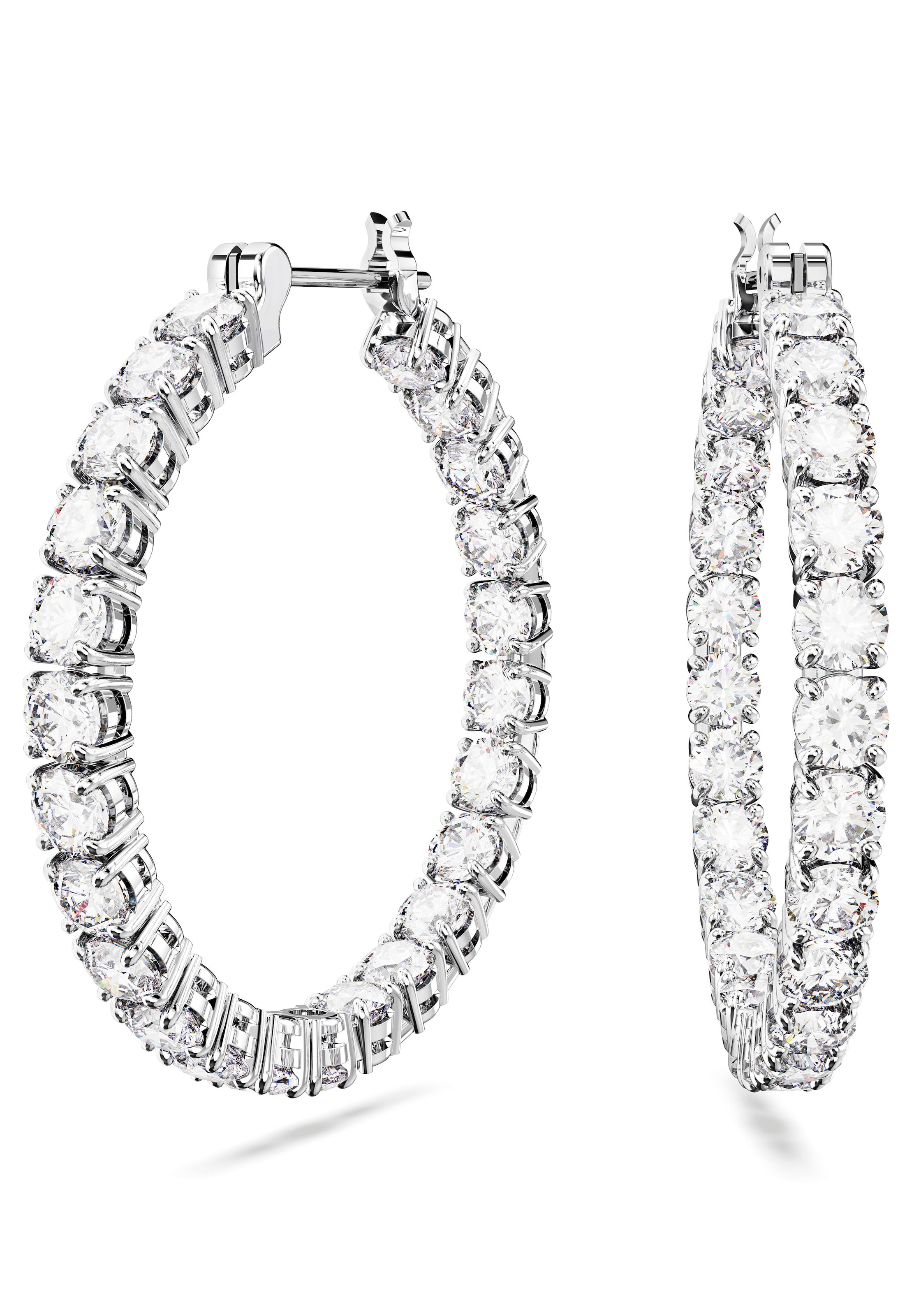 Paar Creolen SWAROVSKI "ERROR:N/A" Gr. S, silber (metallfarben, kristallweiß, kristallweiß), Ohrringe, Damen, S, Metall, mit Swarovski Zirkonia (synth.) 7