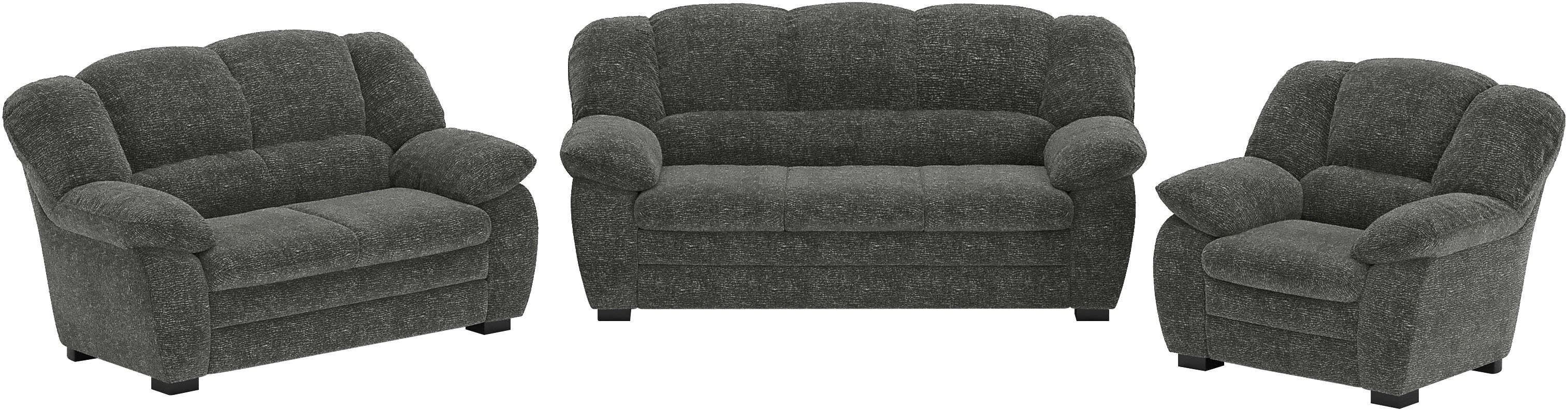 COTTA Polstergarnitur "Casino, 3tlg. Set, Sofa Wohnzimmer Garnitur, Wellenunterfederung" Set, 3 tlg. hohe Rückenlehne, hochwertige Verarbeitung, bis 120 kg belastbar