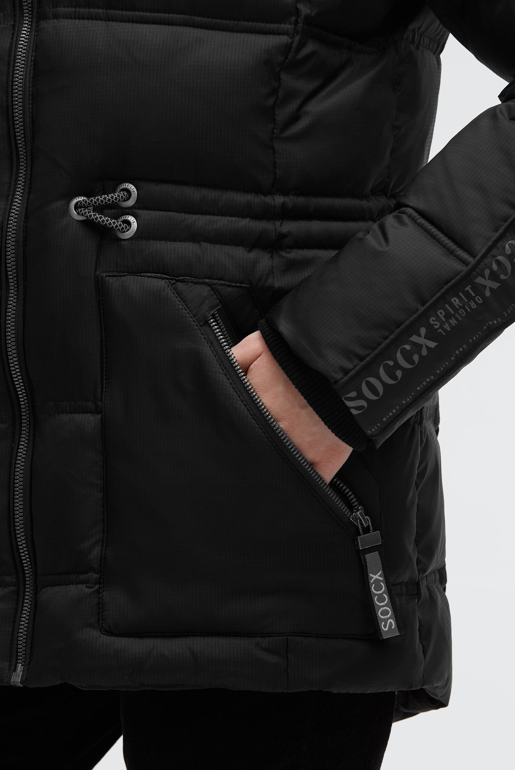 SOCCX Winterjacke, mit Kapuze, mit integrierter Kapuze