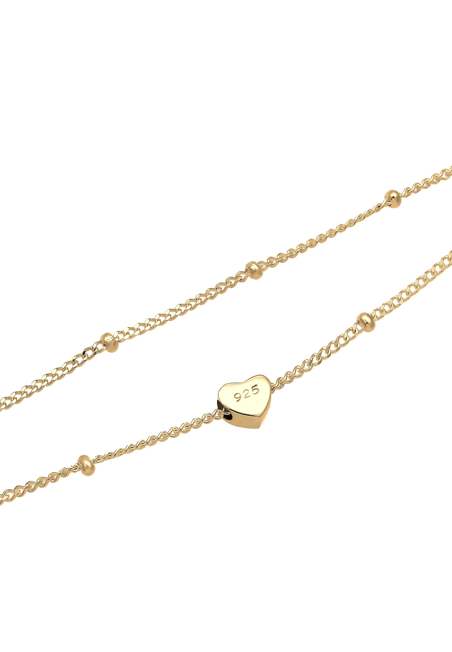 ELLI Choker Layer Heart Ball Chain 925 Silver Gold 36 3