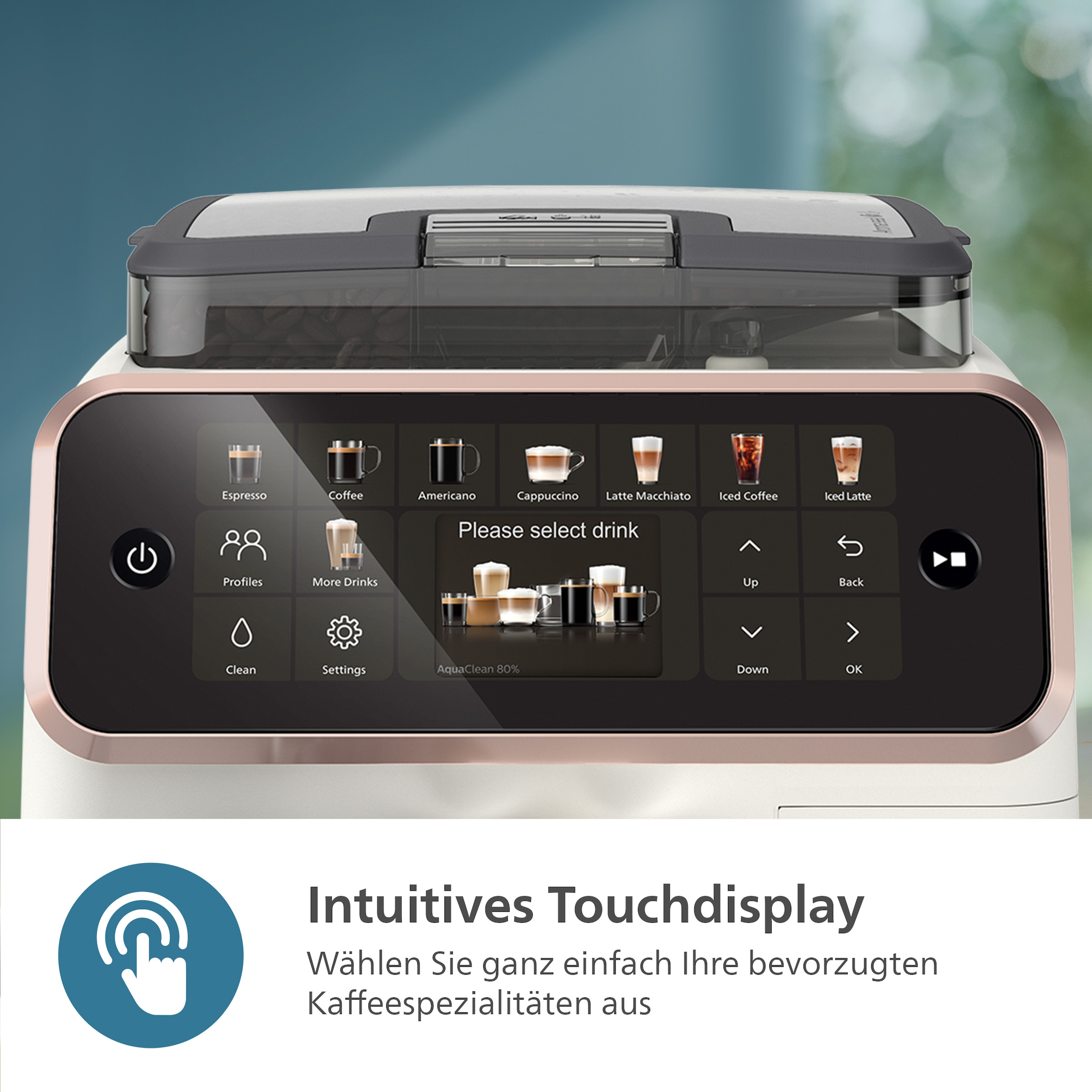 Philips Kaffeevollautomat »EP5547/90 5500 Series, 20 Kaffeespezialitäten (heiß oder eisgekühlt),« LatteGo-Milchsystem, SilentBrew Technologie