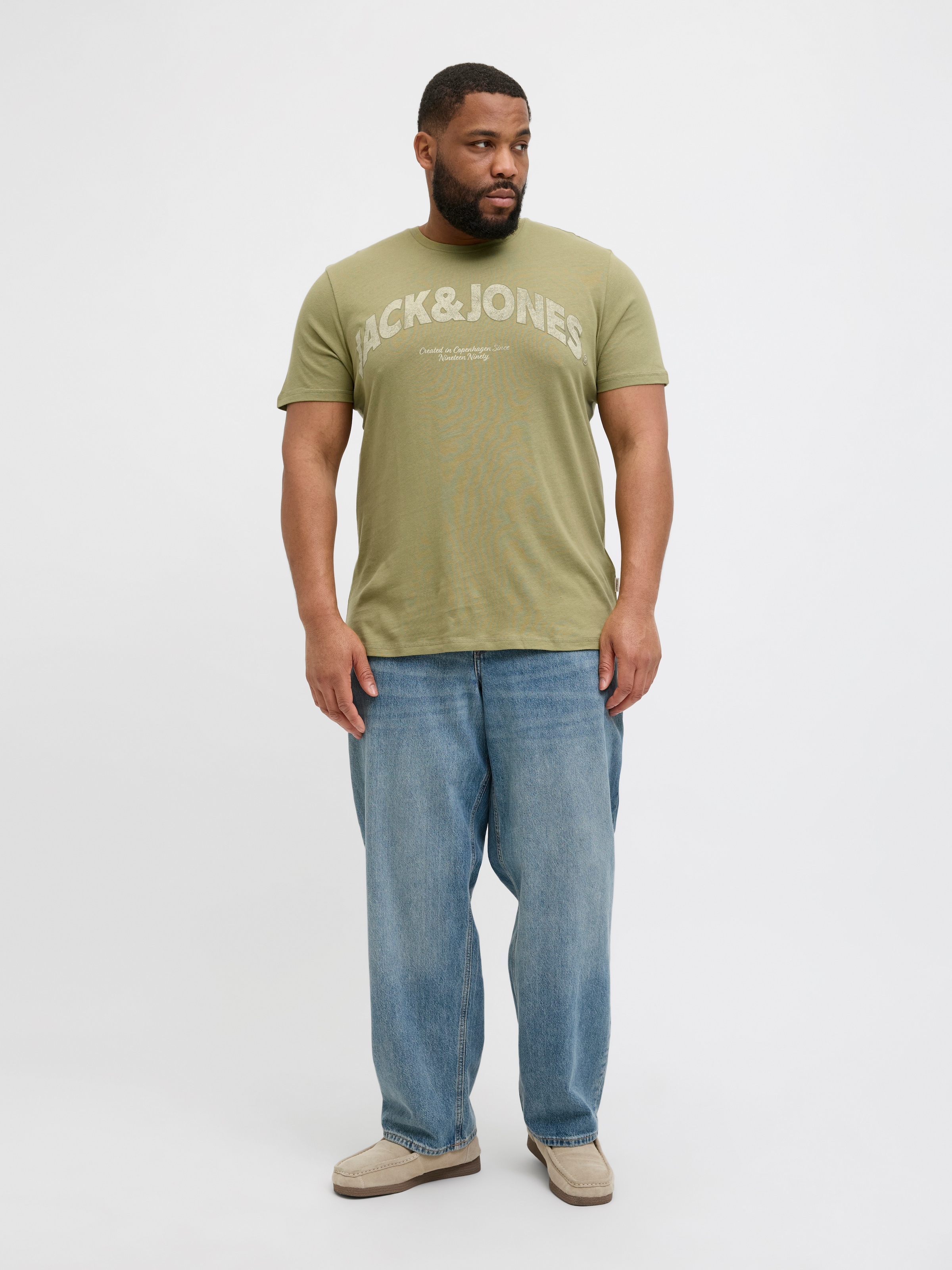 Jack & Jones PlusSize Print-Shirt »JORALMERIA BOLD BRANDING TEE SS CN PLS«, mit Logo Print