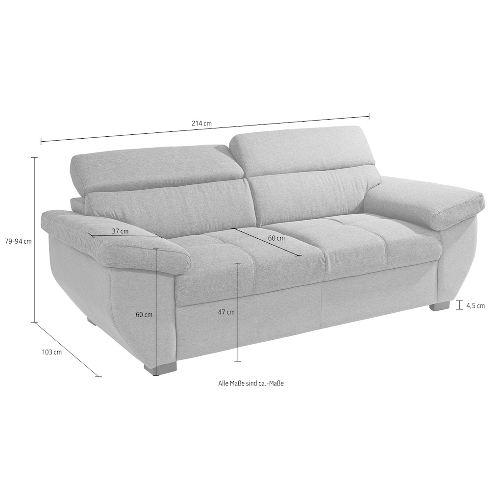 COTTA Polstergarnitur »Speedway«, (Set), Set: bestehend aus 2,5-Sitzer Sofa und Hocker, 2,5-Sitzer