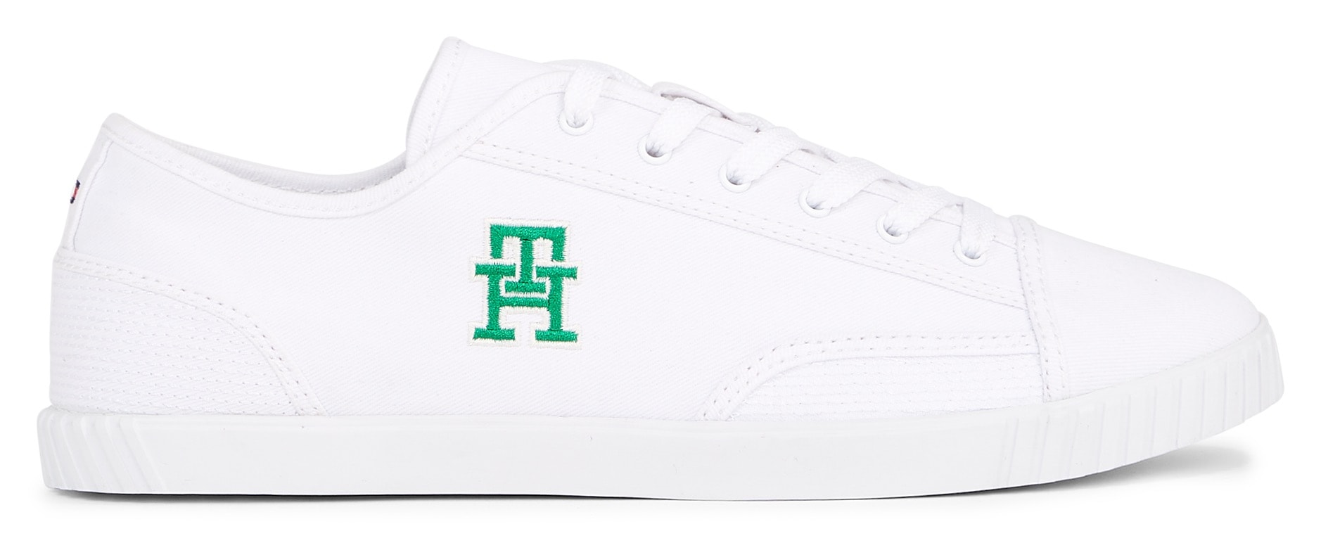 Tommy Hilfiger Sneaker »COMFORT CANVAS SNEAKER«, mit farbiger Logostickerei, Freizeitschuh, Halbschuh, Schnürschuh