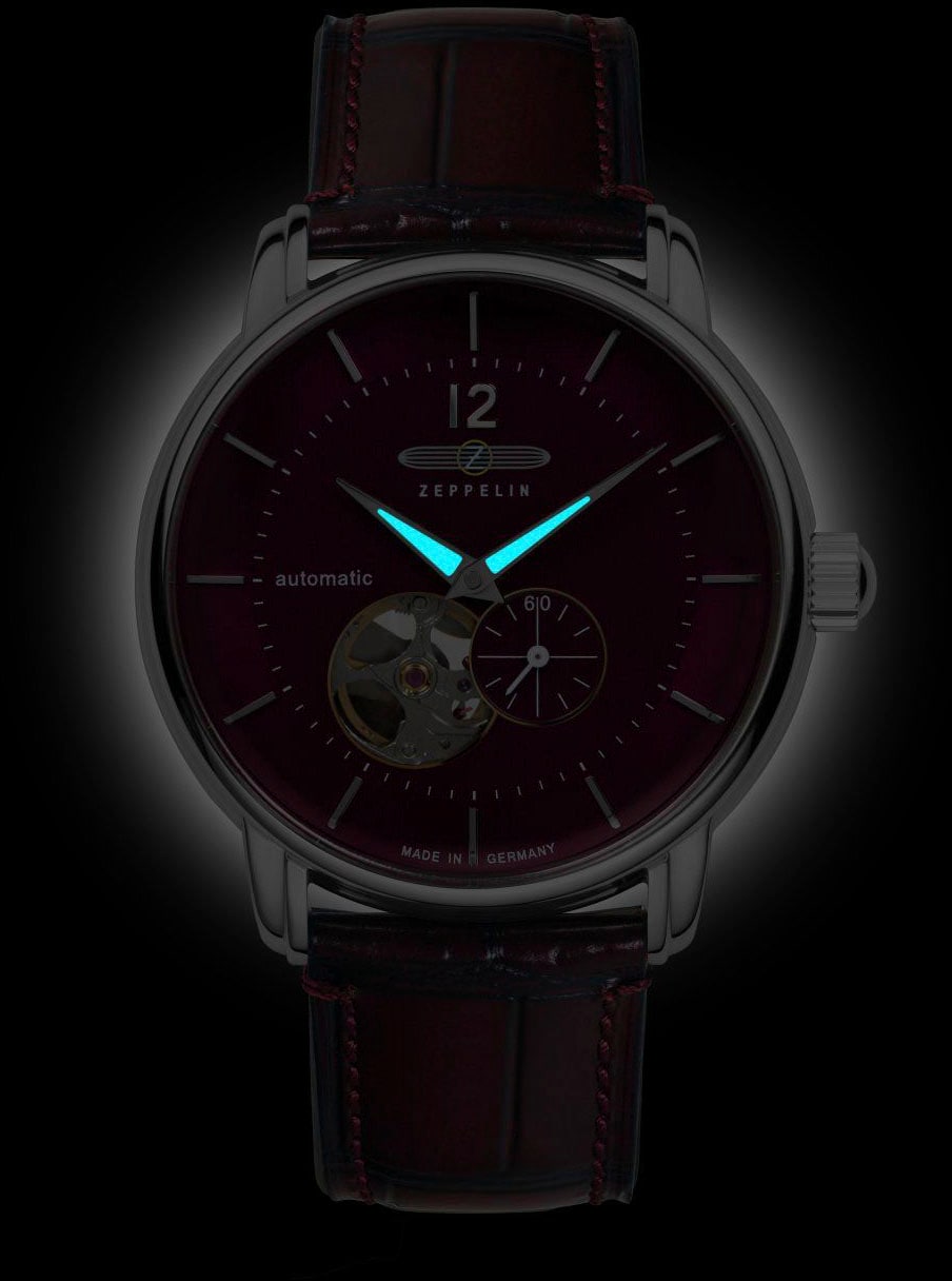 ZEPPELIN Automatikuhr »LZ 120 Bodensee« Armbanduhr, Herrenuhr, offene Unruh, Made in Germany