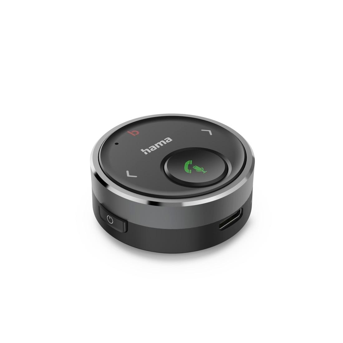 Hama KFZ-Adapter »Bluetooth Adapter für Auto Kfz, 3,5 mm Stecker, Musik, Sprachsteuerung«, 3,5-mm-Klinke zu 3,5-mm-Klinke, Verstärker Bass, Multifunktions Button, Freisprechfunktion, AUX In