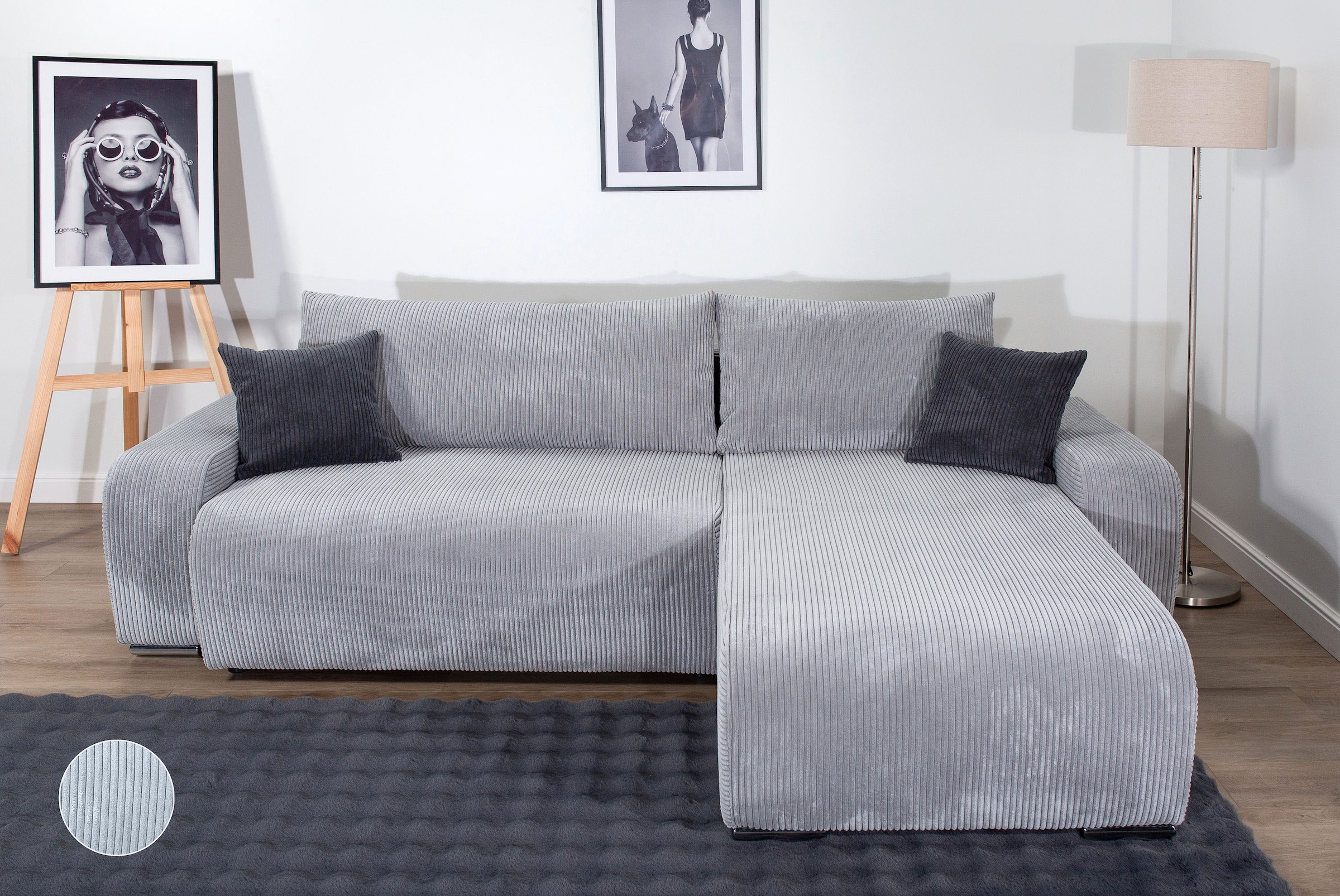COLLECTION AB Ecksofa "Pia, L-Form, Breite 237 cm, mit Schlaffunktion" günstig online kaufen