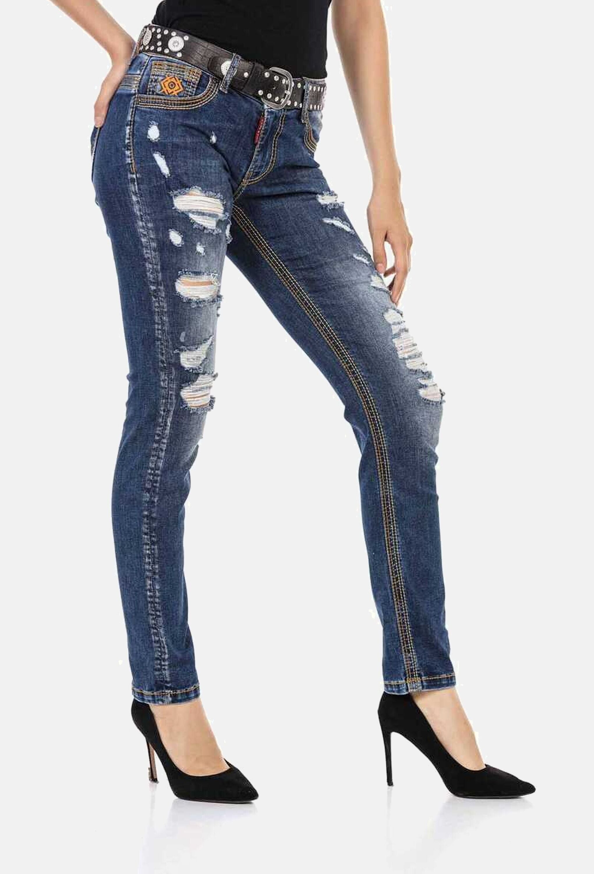 Cipo & Baxx Slim-fit-Jeans »Cipo & Baxx Jeans« mit lässigen Destroyed-Elementen, WD457