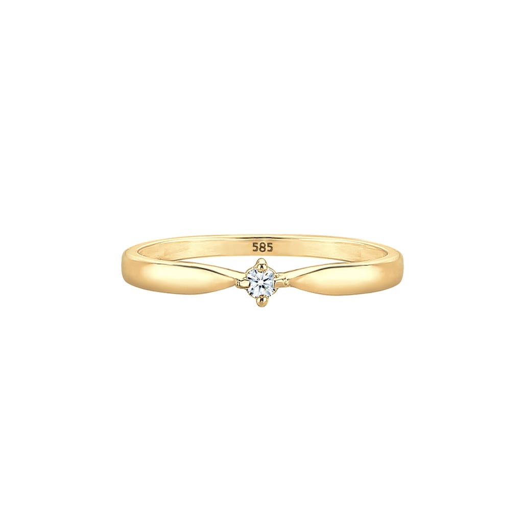 Elli DIAMONDS Verlobungsring »Verlobung Welle Diamant (0.03 ct.) 585 Gelbgold«