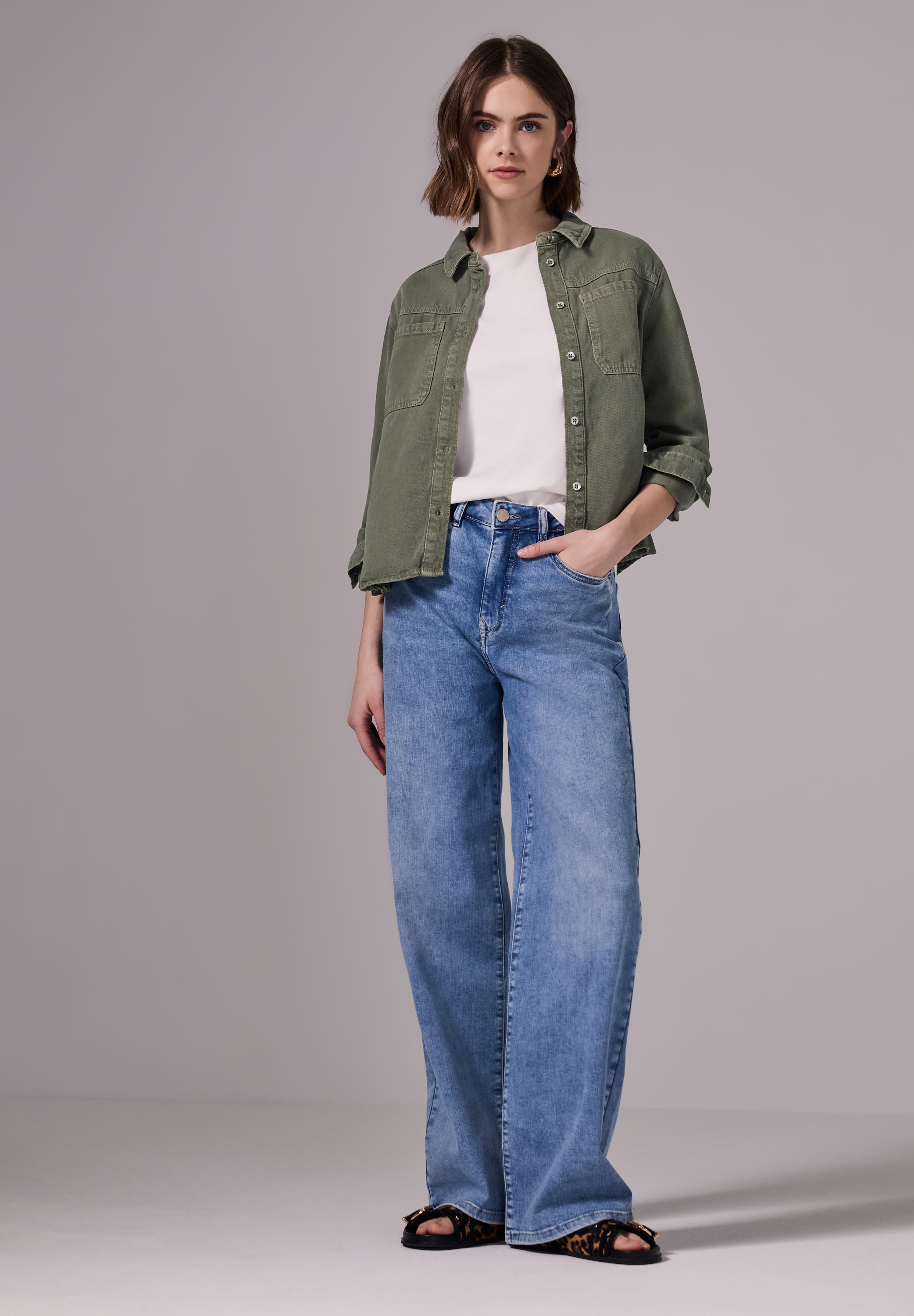 STREET ONE STUDIO Jeansjacke, ohne Kapuze, aus reiner Baumwolle