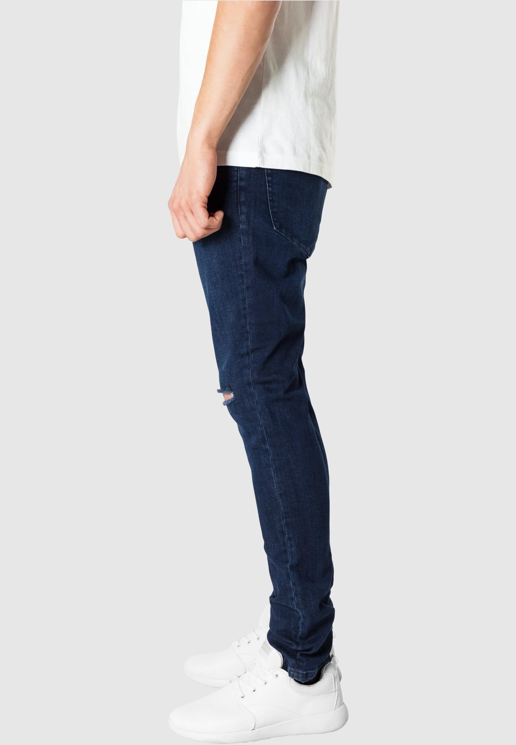 URBAN CLASSICS Bequeme Jeans »Urban Classics Herren Slim Fit Knee Cut Denim Pants«, (1 tlg.)