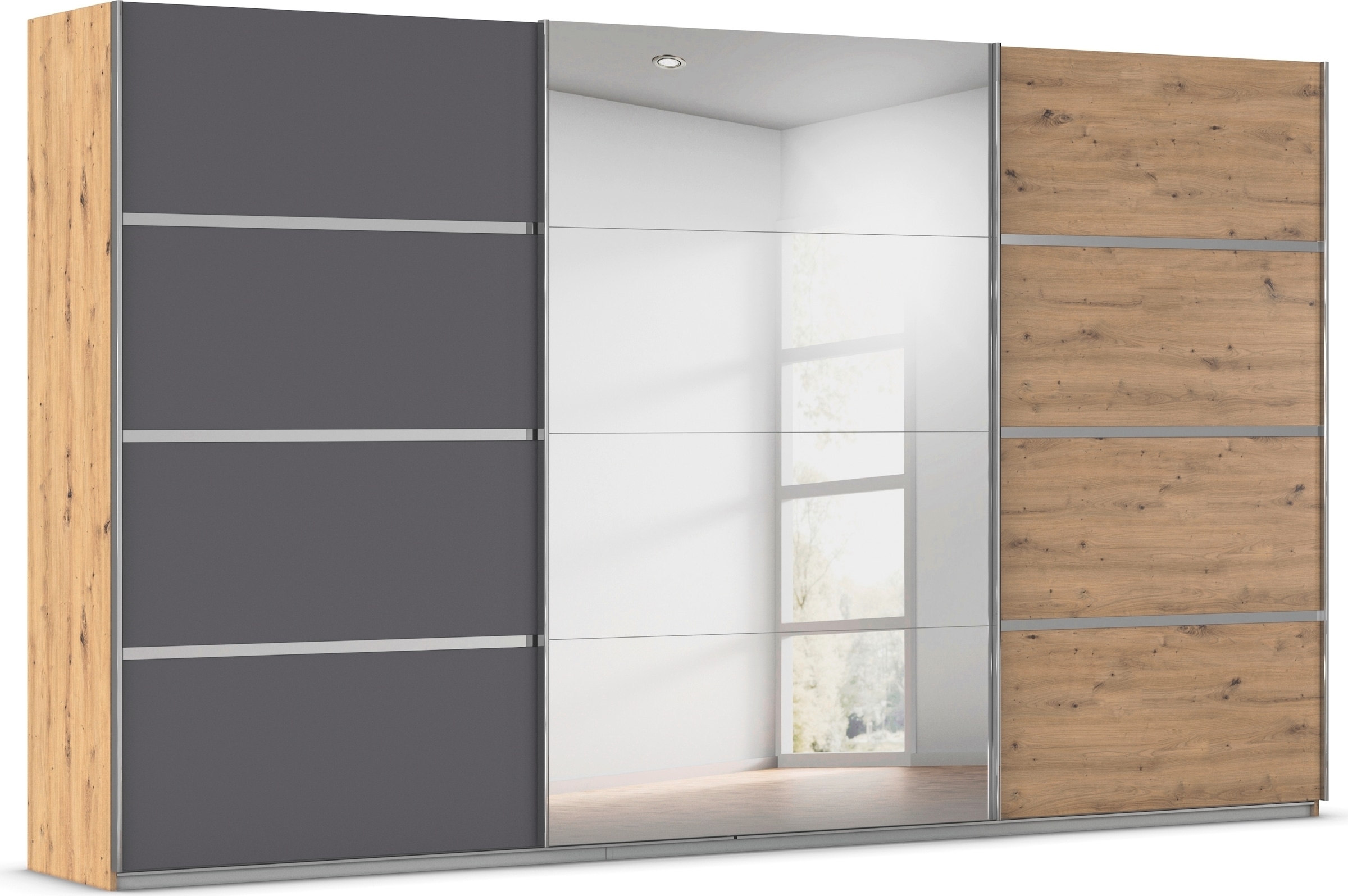 OTTO home Kleiderschrank "Mehrzweckschrank Aktenschrank Möbel Mietswohnung Schlafzimmer AVOLA" 3 verschiedene Ausstattungen BASIC/CLASSIC/PREMIUM (inkl. SOFT-CLOSE), mit eleganten Zierleisten in Chrom, Schwarz oder Weiß MADE IN GERMANY