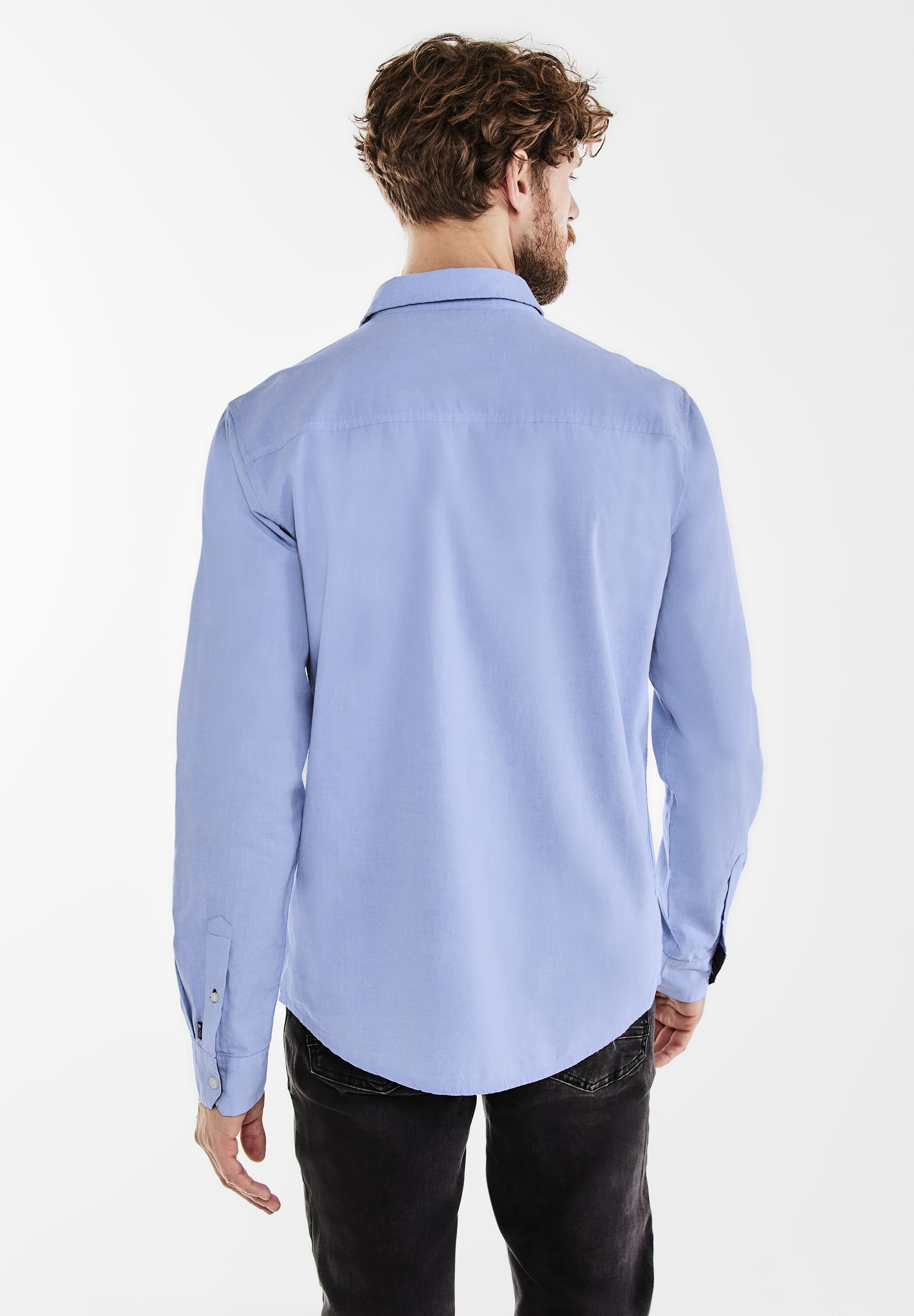 STREET ONE MEN Langarmhemd, aus reiner Baumwolle