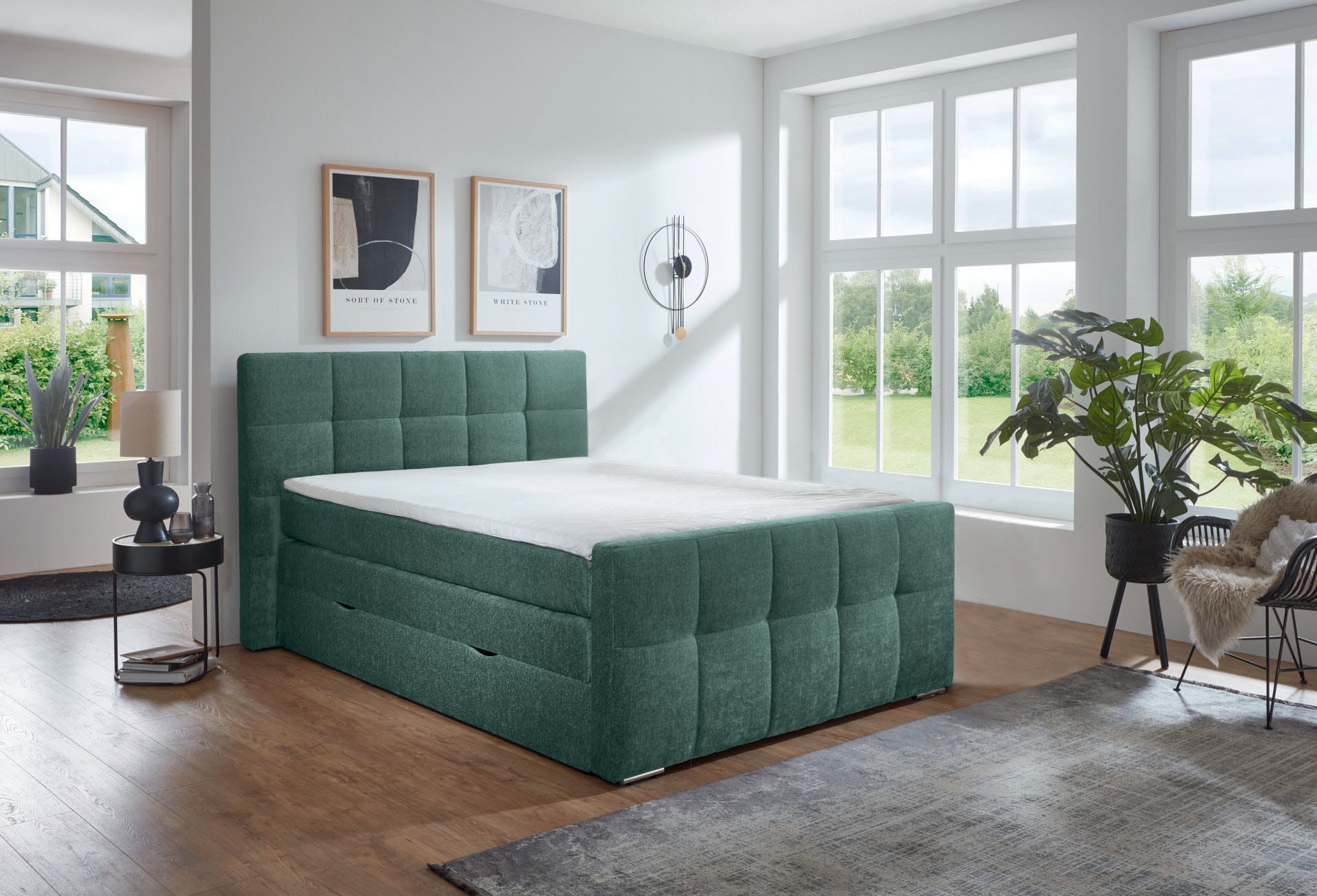 Places of Style Boxspringbett "Rosà", H3/H3, H3/H4, H4/H4 möglich günstig online kaufen