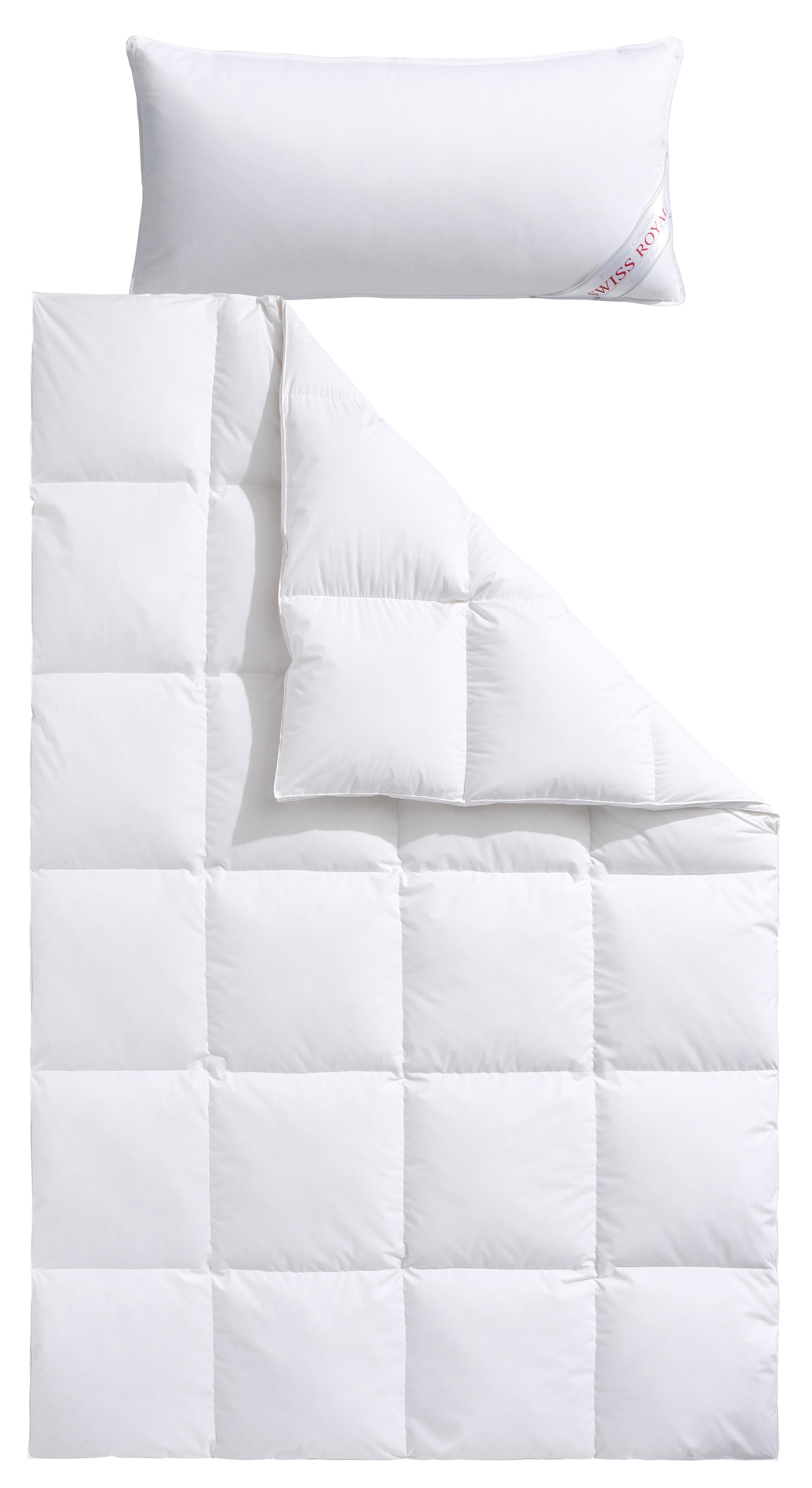 Haeussling Daunenbettdecke + Kopfkissen »Swiss Royal«, (Spar-Set), Bettdecken-Set mit Kopfkissen, 135x200 oder 155x220 cm, Sommer, Winter