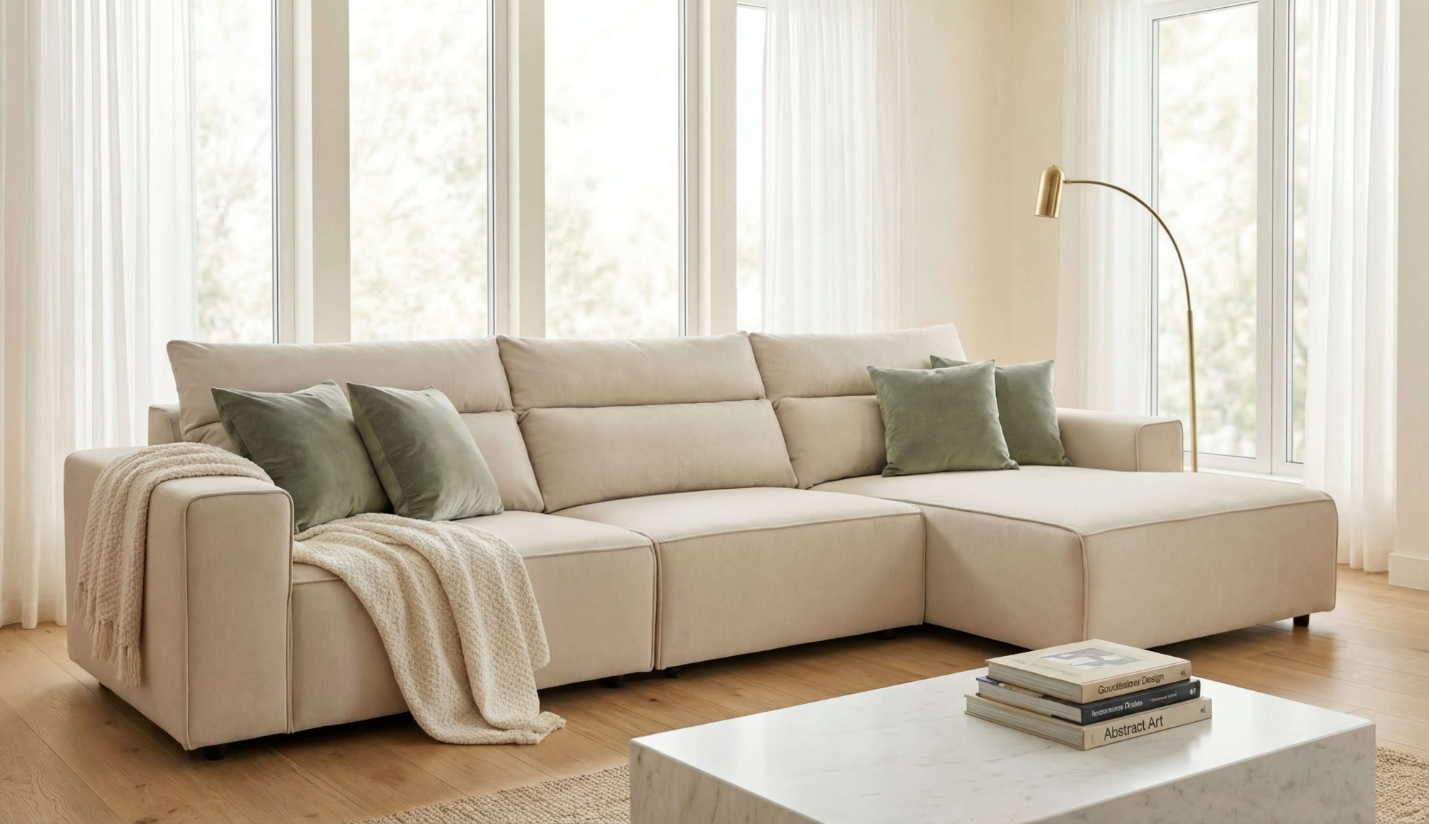 OTTO home Ecksofa "Jorrena, extra weicher Chenille-Stoff" L-Form, 3 Komfortstufen, Breite 346 cm, mit Wellenunterfederung