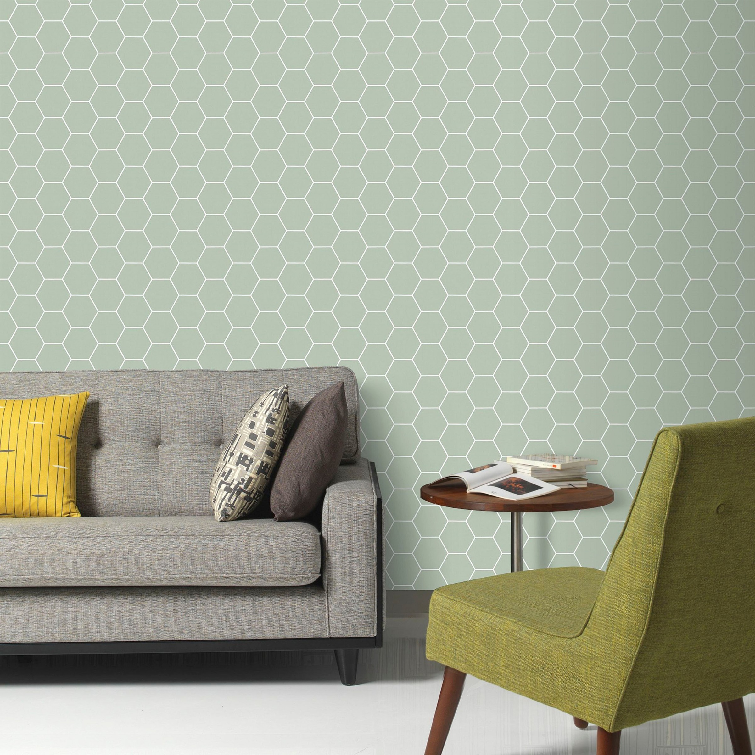 Superfresco Easy Vliestapete »Honigwabe - Geo«, geometrisch, Grün - 10m x 52cm