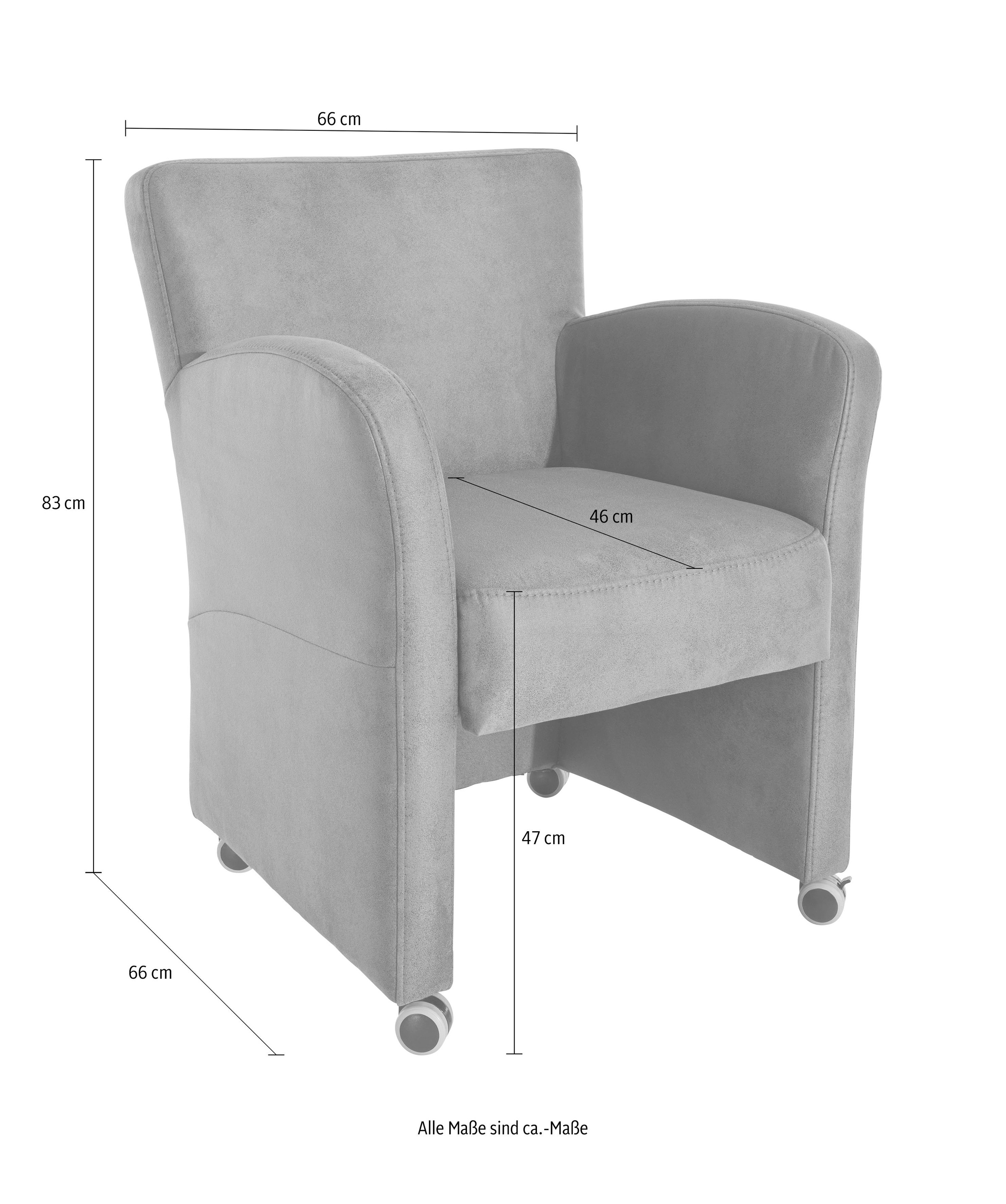 exxpo - sofa fashion Sessel "Cortado, Loungesessel auf Rollen, schmale Arml günstig online kaufen