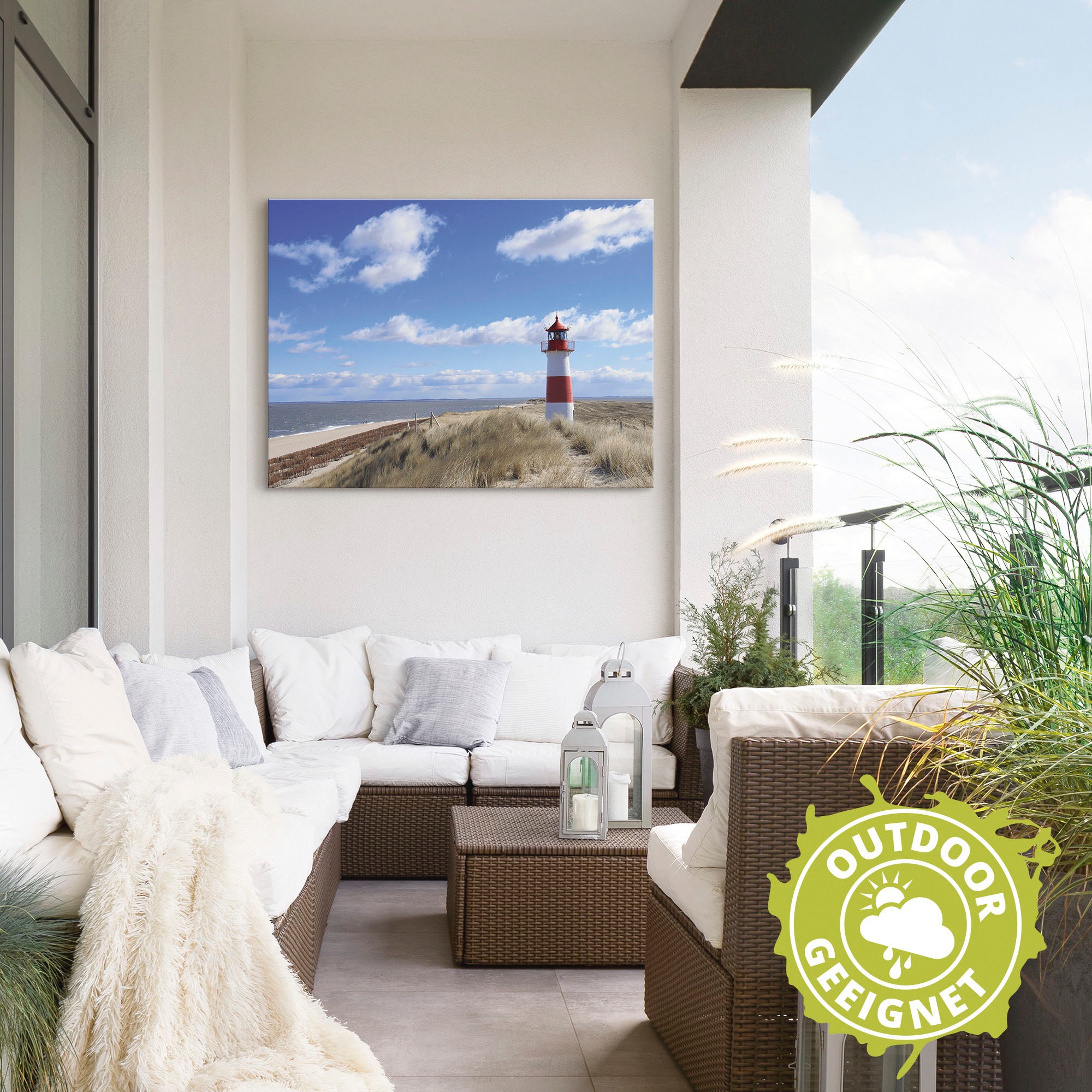 Artland Leinwandbild »Leuchtturm Sylt«, Gebäude, (1 St.), auf Keilrahmen gespannt