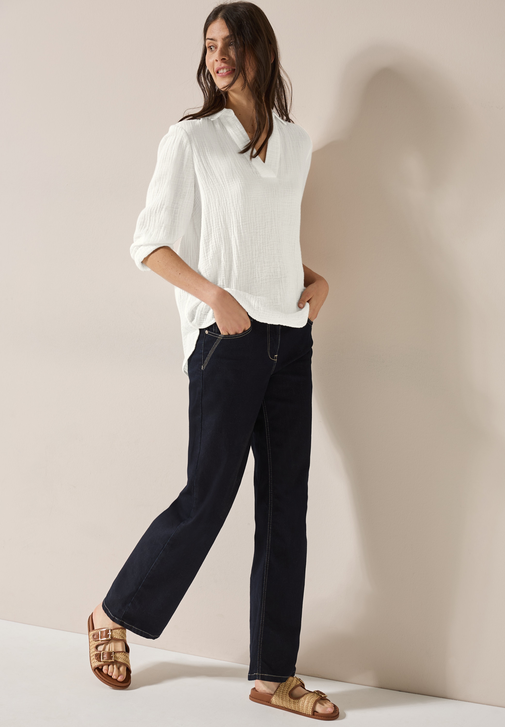 Cecil Klassische Bluse, mit 3/4 Ärmeln