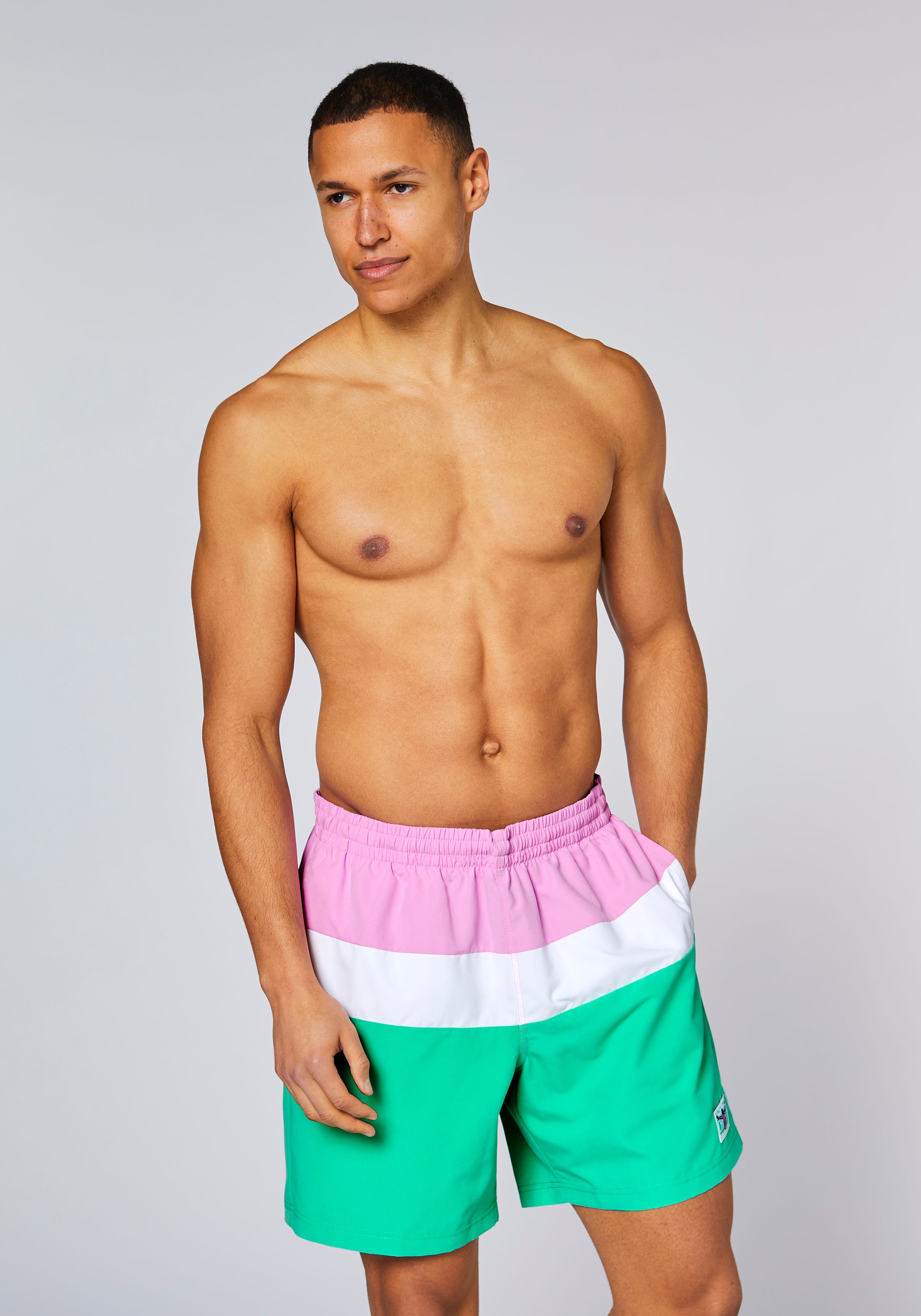 Badeshorts CHIEMSEE, Gr. S (44/46), orchid, 100% Polyester, Badehosen Badeshorts