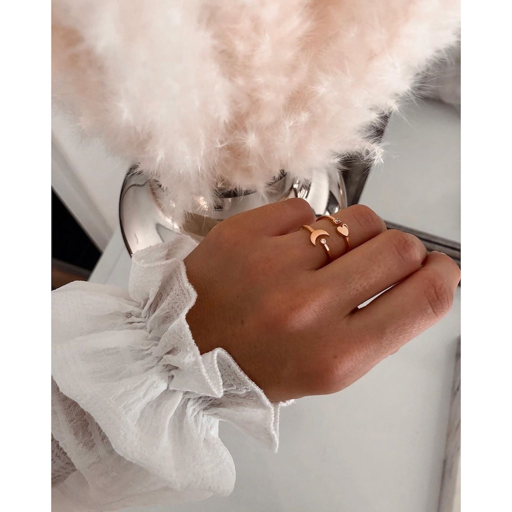 CAÏ Fingerring »cai - Damen-Ring 925/- Sterling Silber vergoldet Zirkonia«