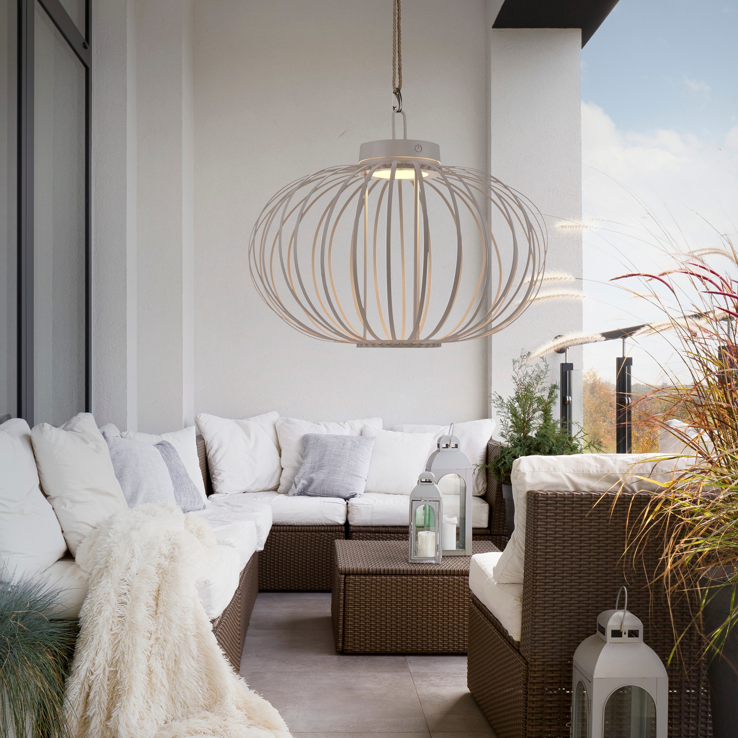 JUST LIGHT Pendelleuchte »AKUBA« LED-Modul 1 Stk. Warmweiß Akkuleuchte