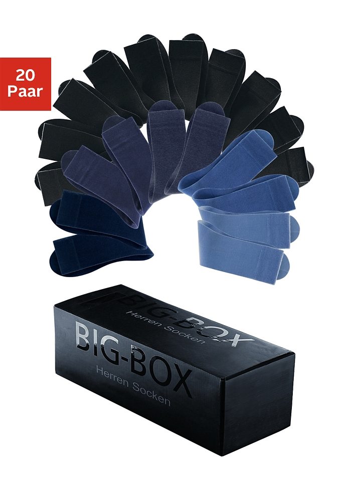 H.I.S Businesssocken "Damen und Herren Socken in der Großpackung" Box, 20 Stk. tlg. Anzugsocken in der Big-Box