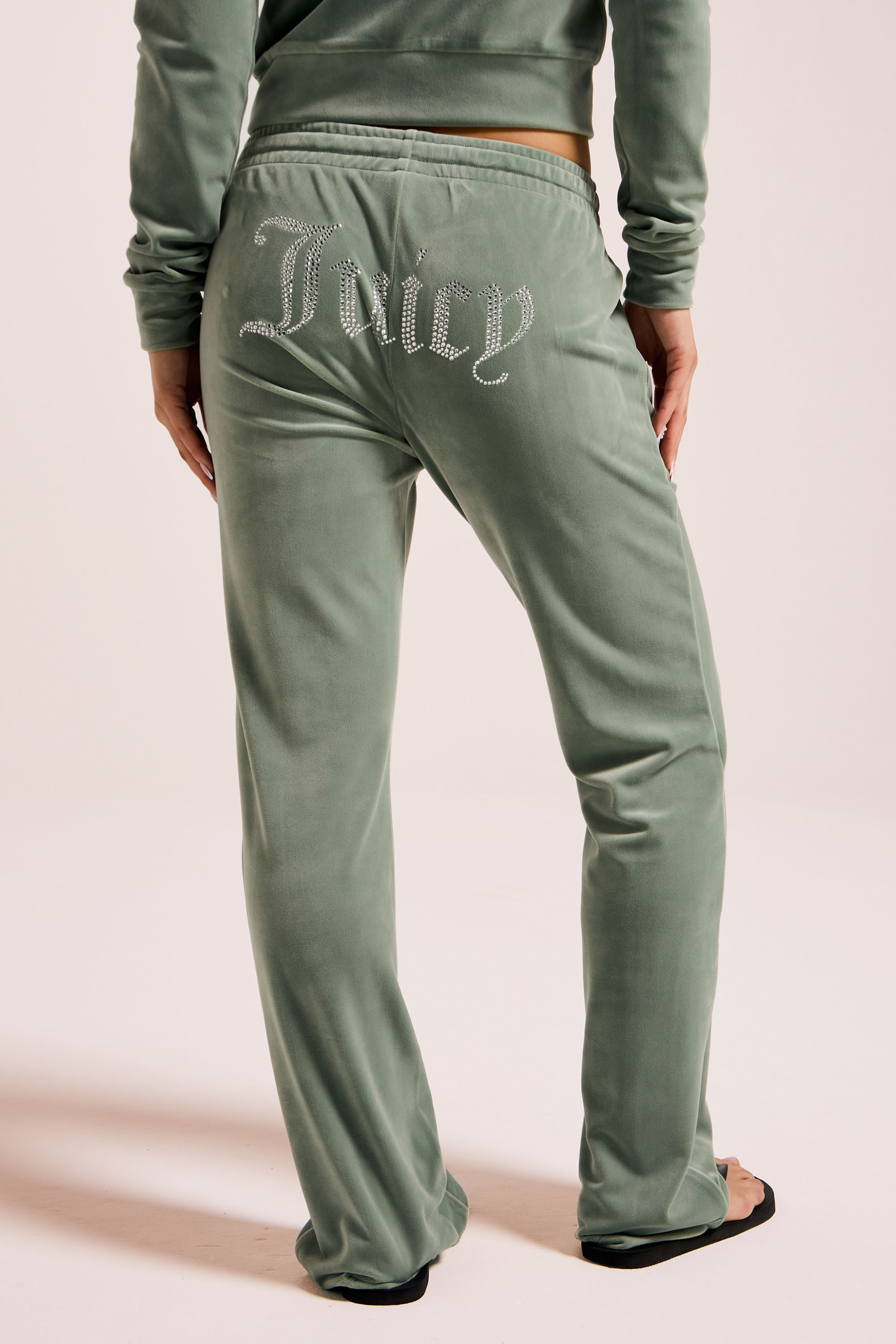 Juicy Couture Sweathose »TINA TRACK PANTS WITH DIAMANTE BRANDING Damen«, Trainingshose Damen, Sweathose, Velour, Jogginghose mit Glitzer, Sale